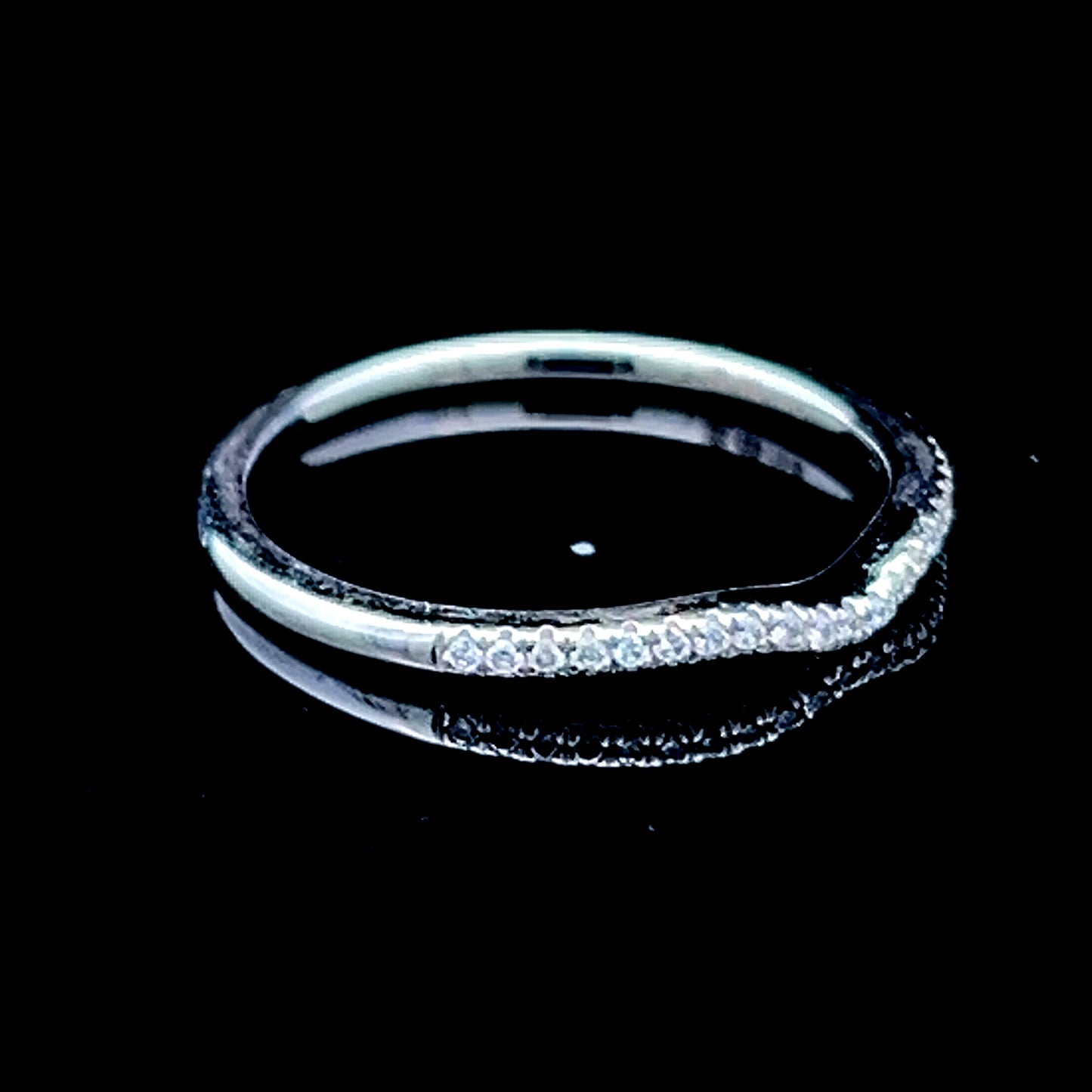 18K White Gold Diamond Wishbone Ring