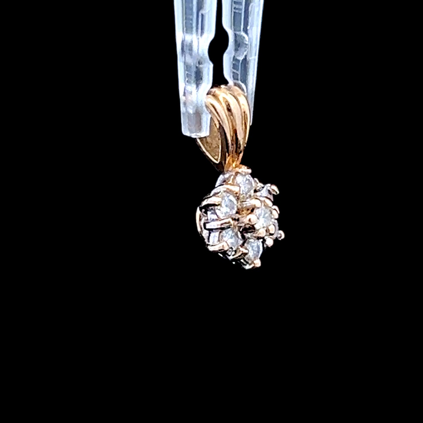 9K Yellow Gold Diamond Pendant