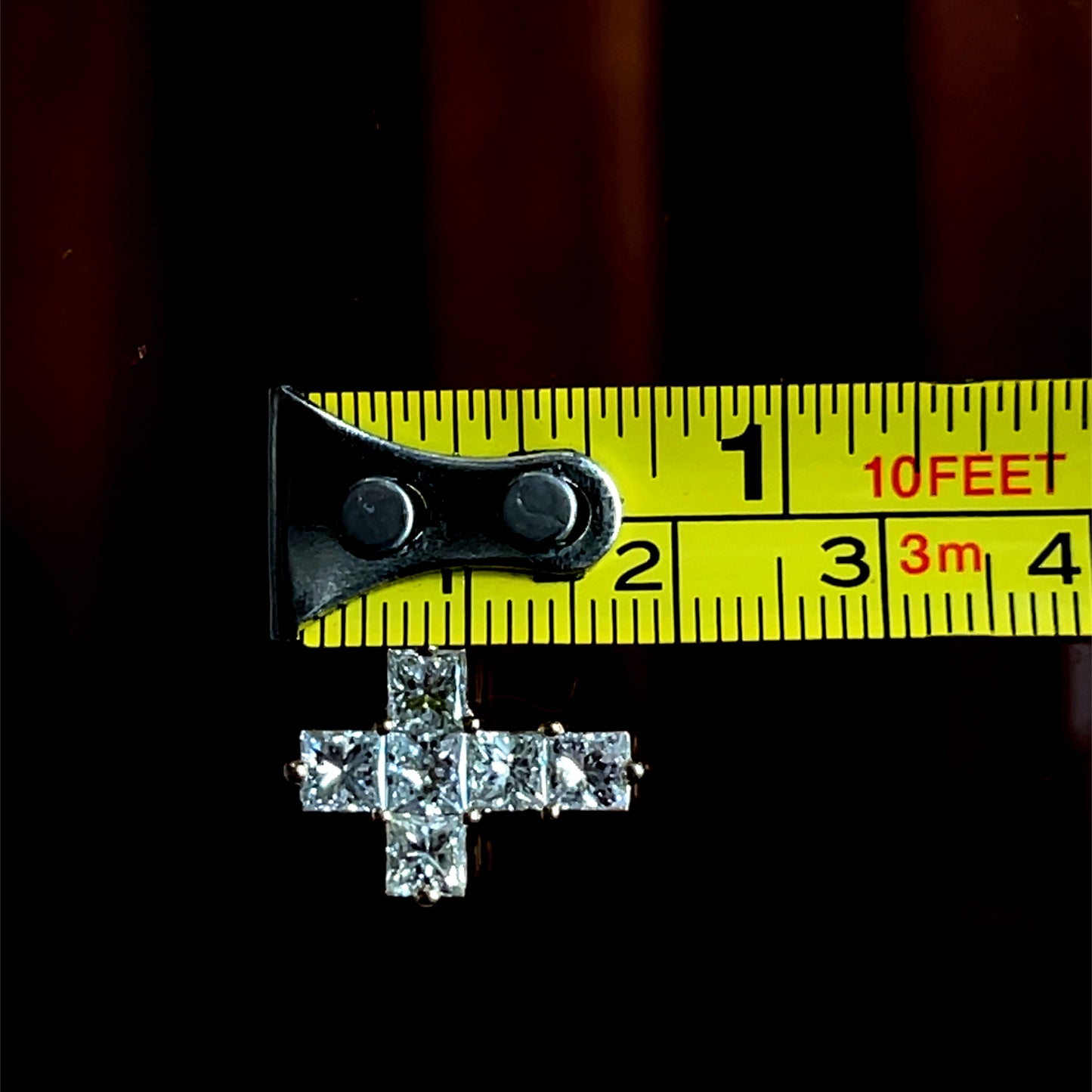 18K Yellow Gold Diamond Cross APPX 2.2 CTS