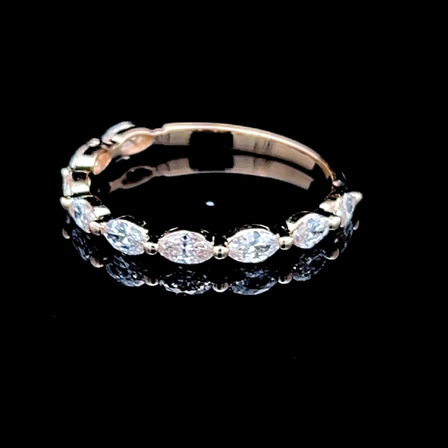 14K Yellow Gold Oval Half Eternity APPX 0.85 CTS