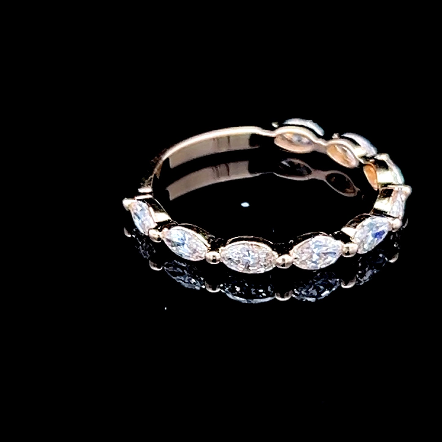 14K Yellow Gold Oval Diamond Half Eternity APPX 0.85 CTS