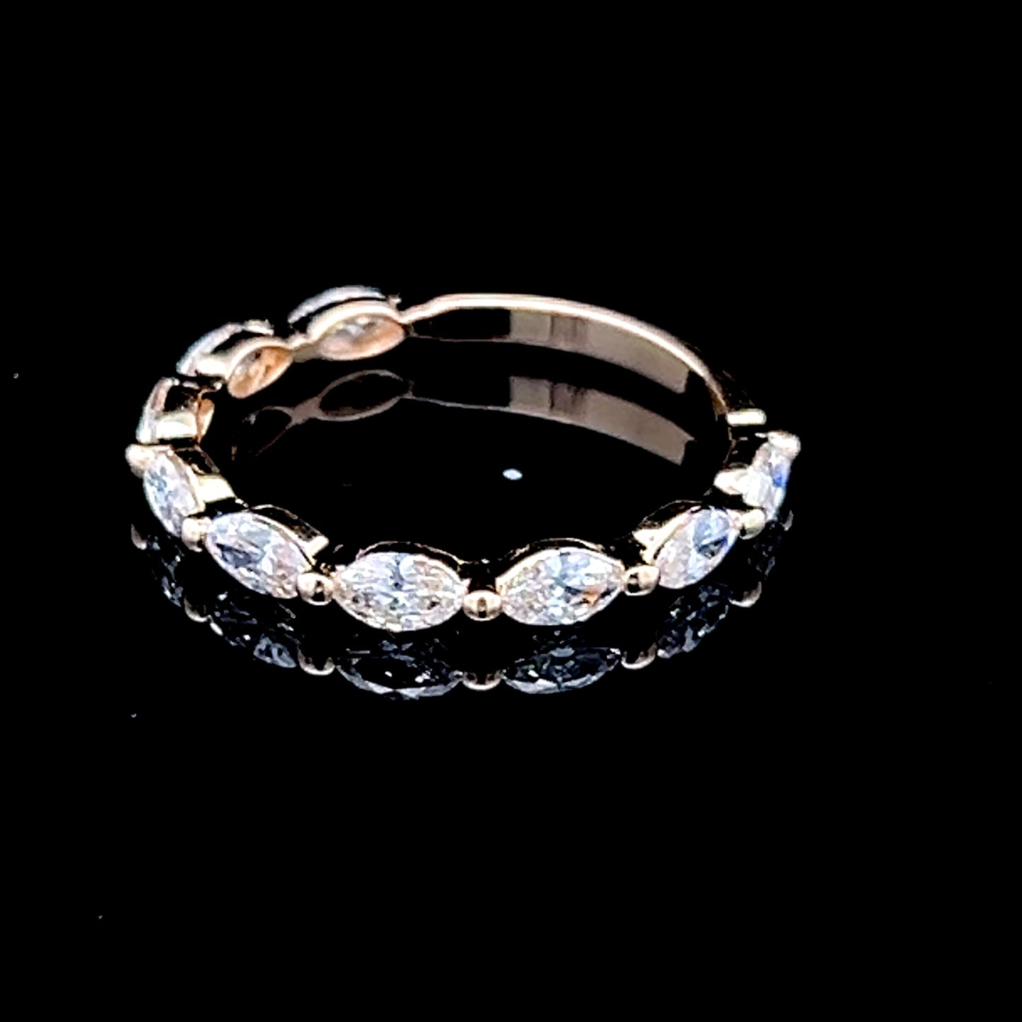 14K Yellow Gold Oval Diamond Half Eternity APPX 0.85 CTS