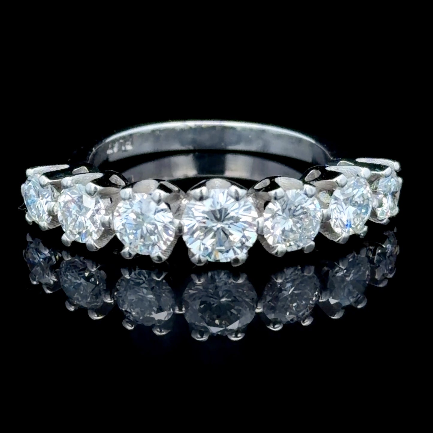 Platinum Graduated Diamond 7 Stone Ring APPX 2.0 CTS