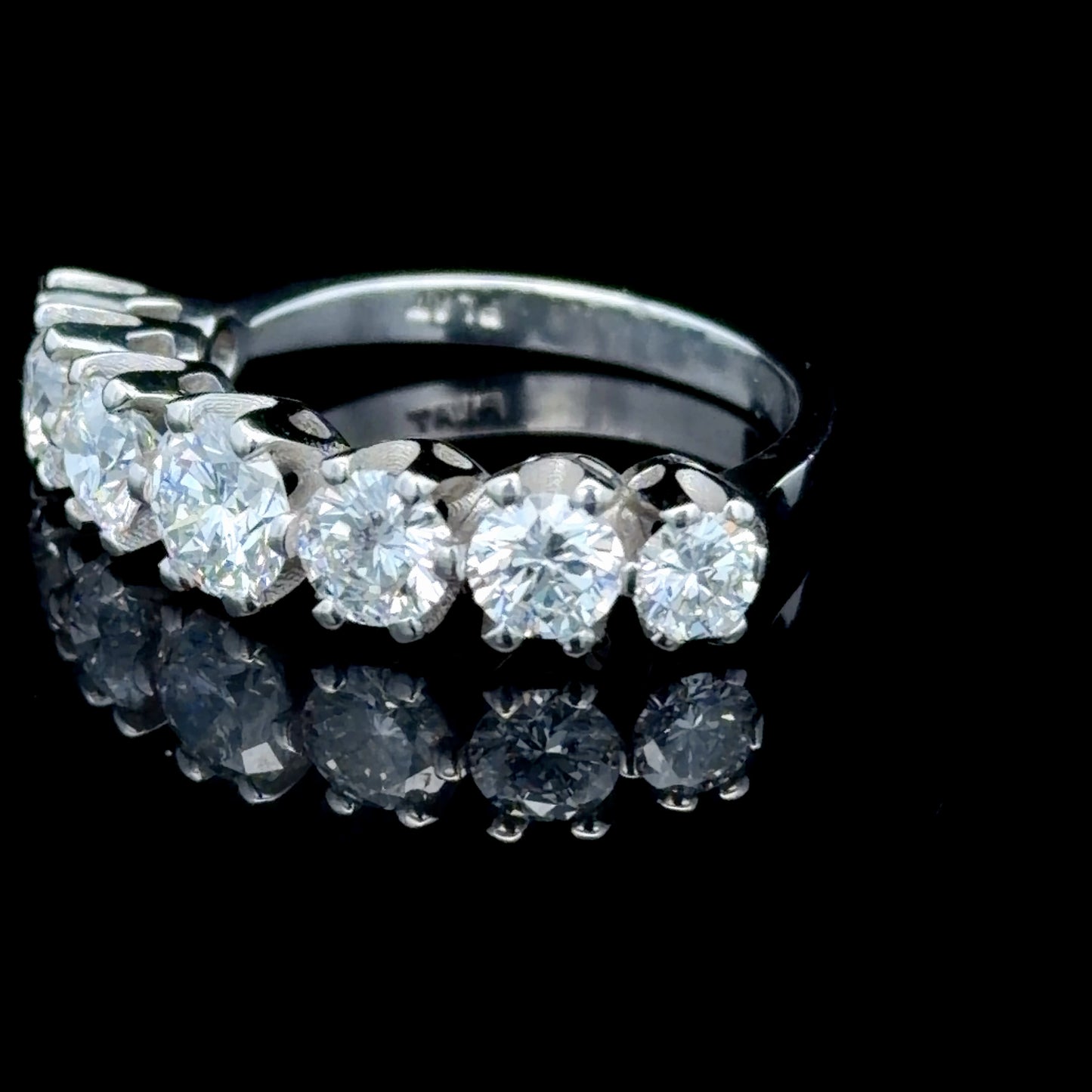 Platinum Graduated Diamond 7 Stone Ring APPX 2.0 CTS