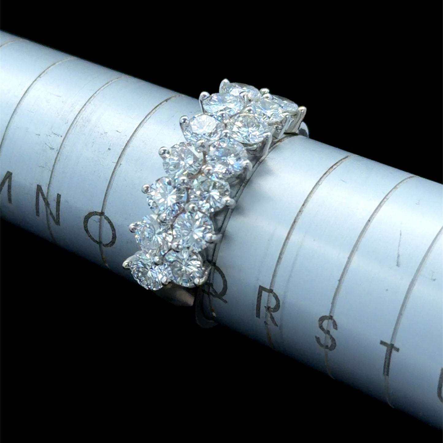 18K White Gold 2 Row Diamond Ring APPX 3.0 CTS