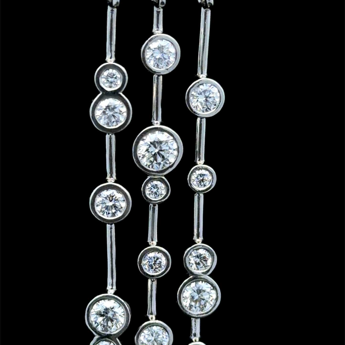18K White Gold Boodles Style Diamond Drop Pendant & Chain APPX 1.75 CTS