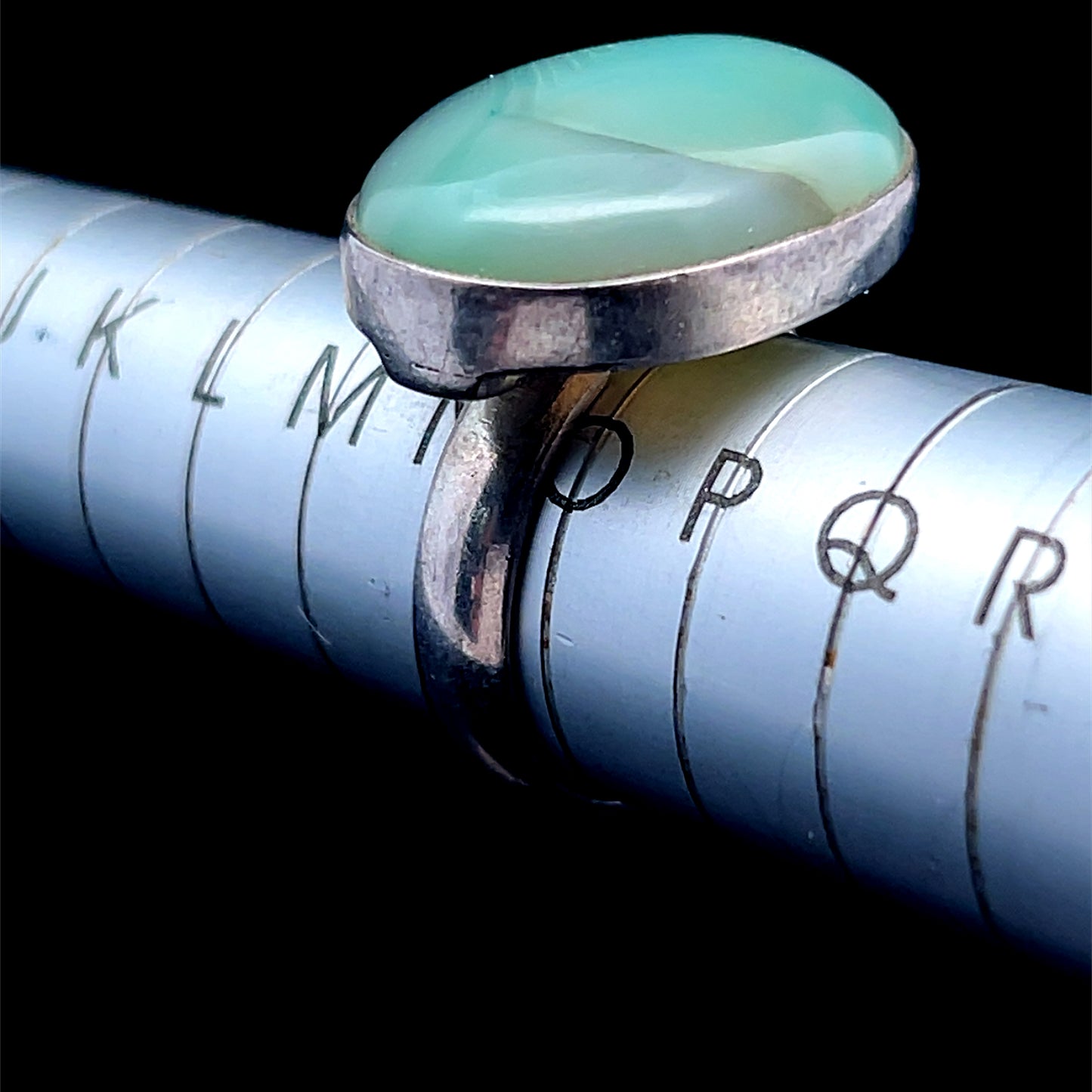 Green Chalcedony Silver Ring