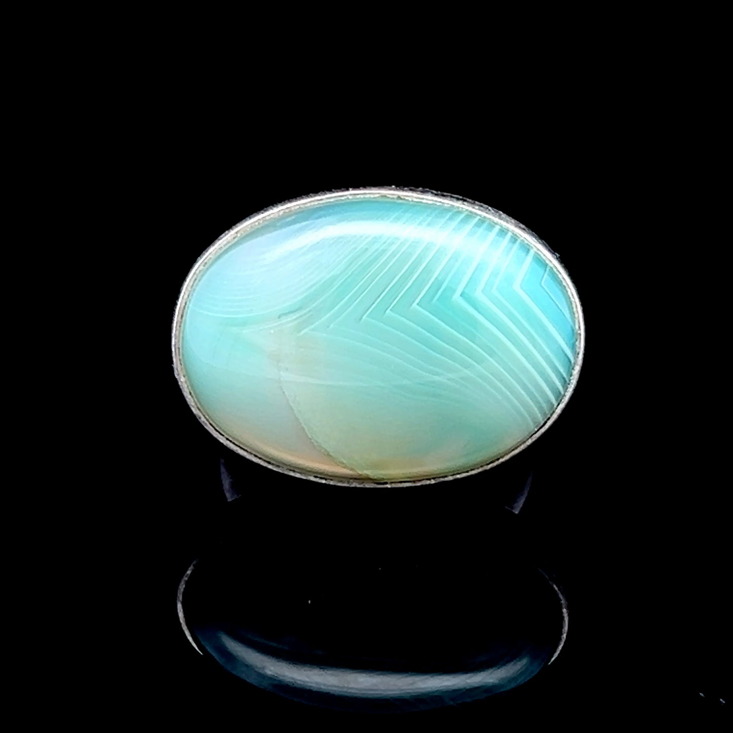 Green Chalcedony Silver Ring
