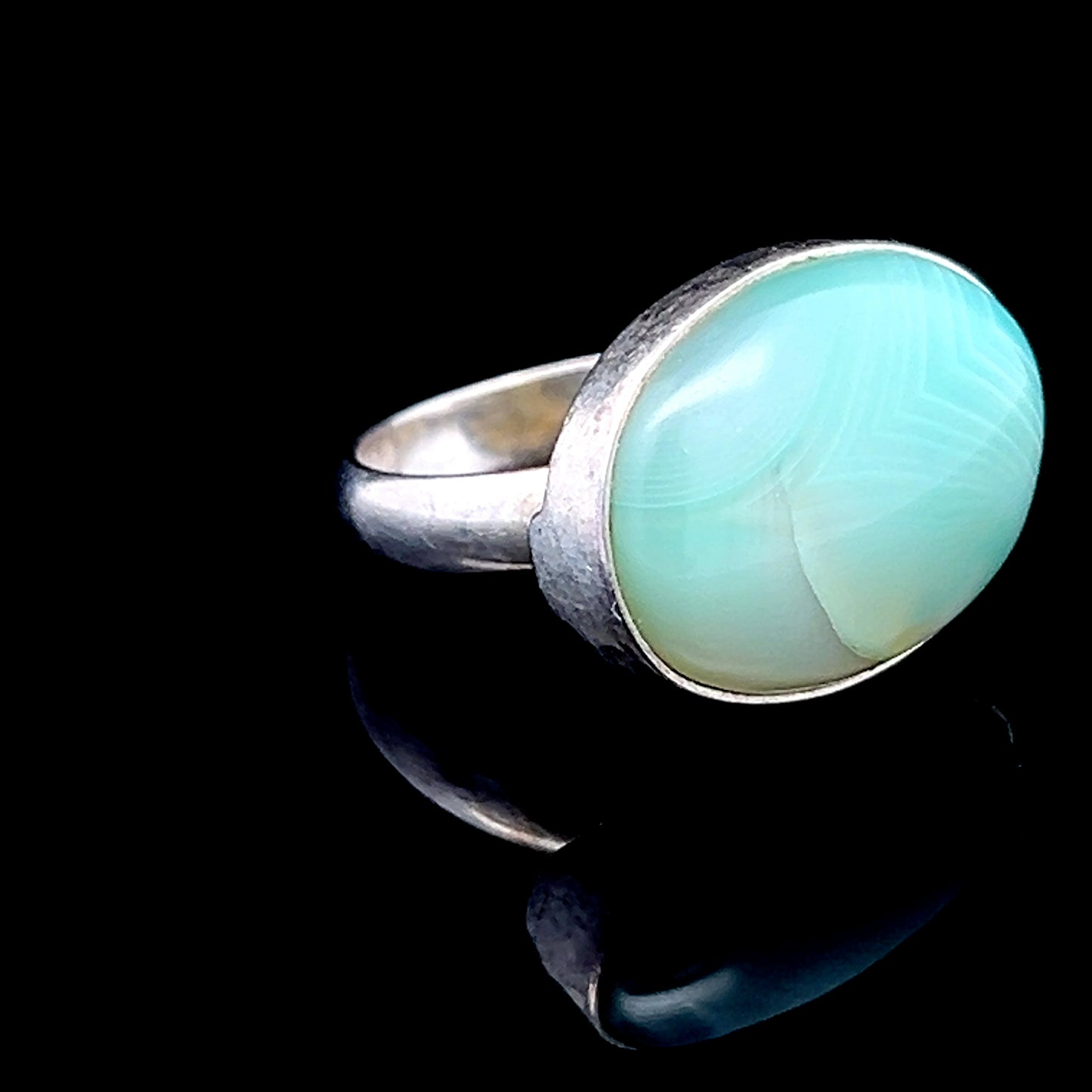 Green Chalcedony Silver Ring