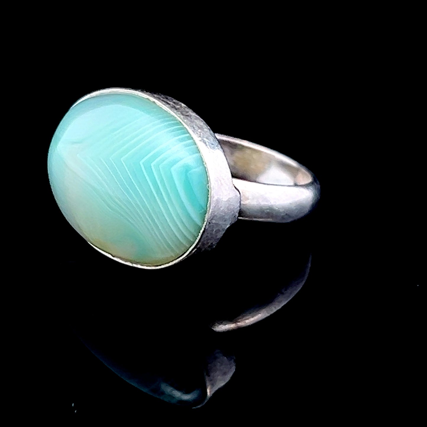 Green Chalcedony Silver Ring
