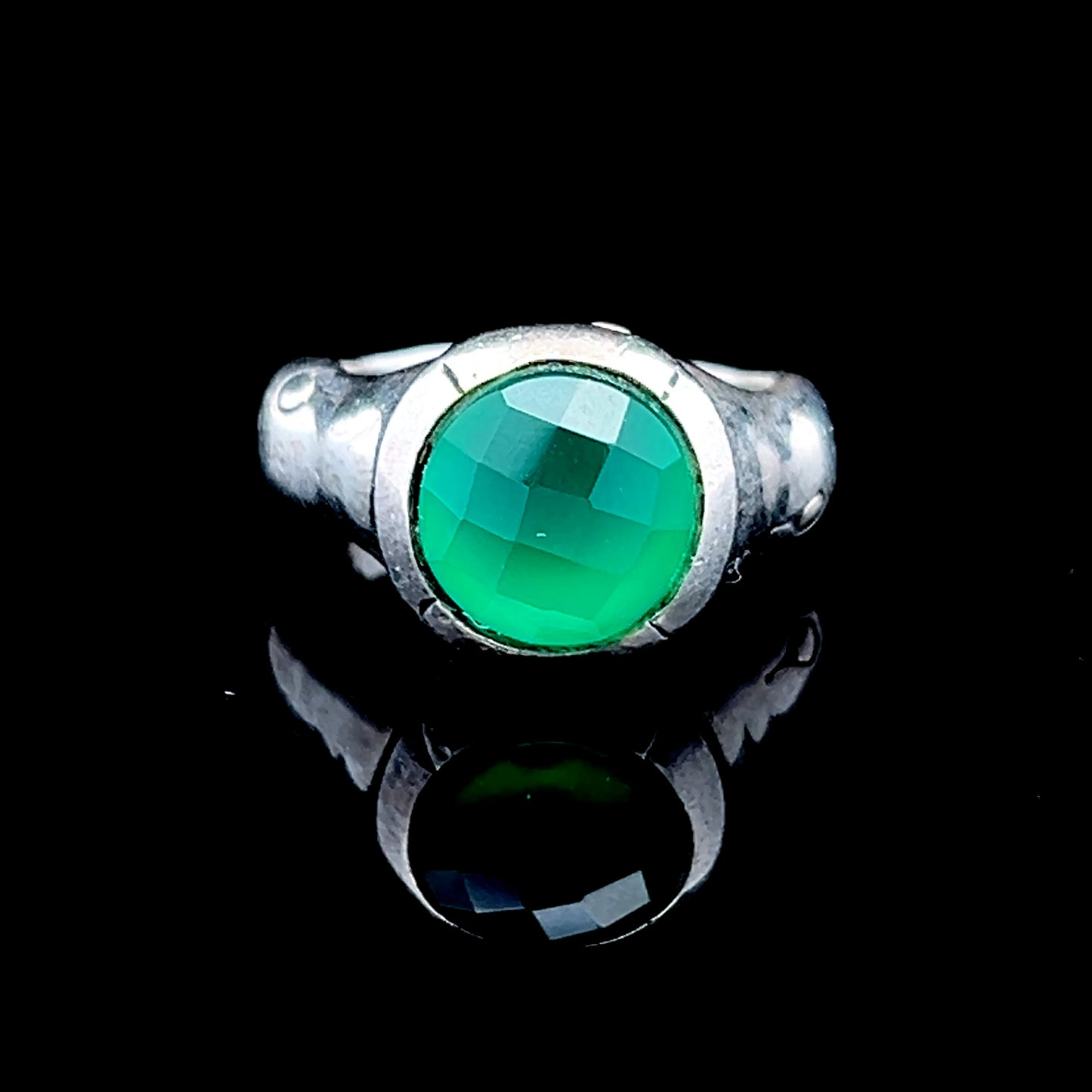 Green Stone Silver Ring