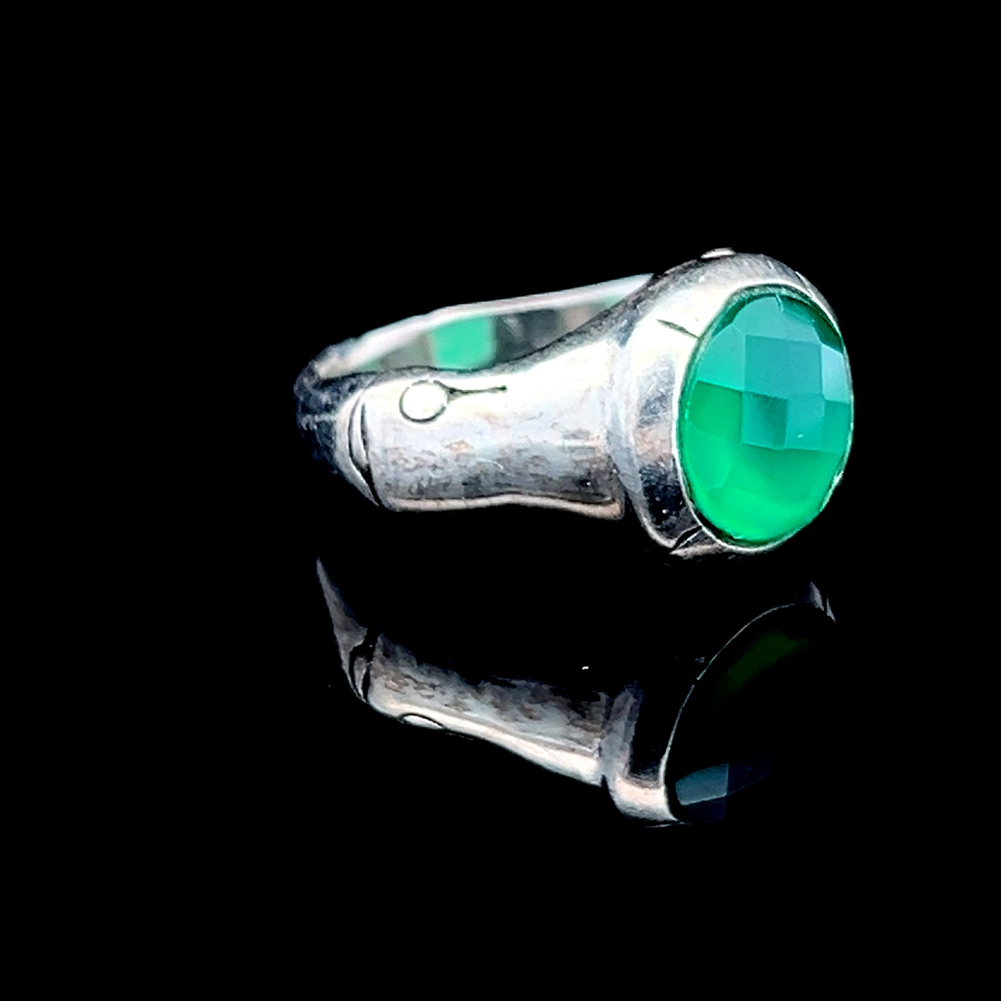 Green Stone Silver Ring