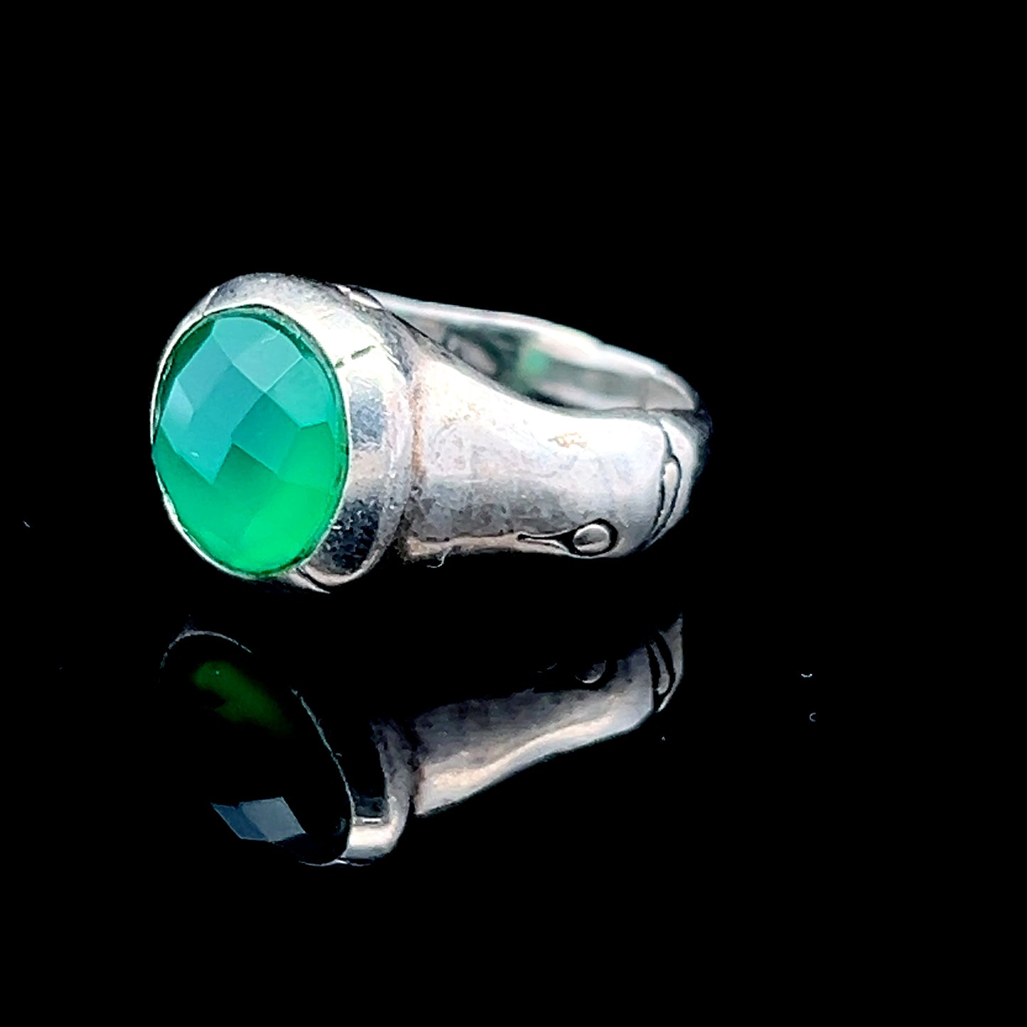 Green Stone Silver Ring