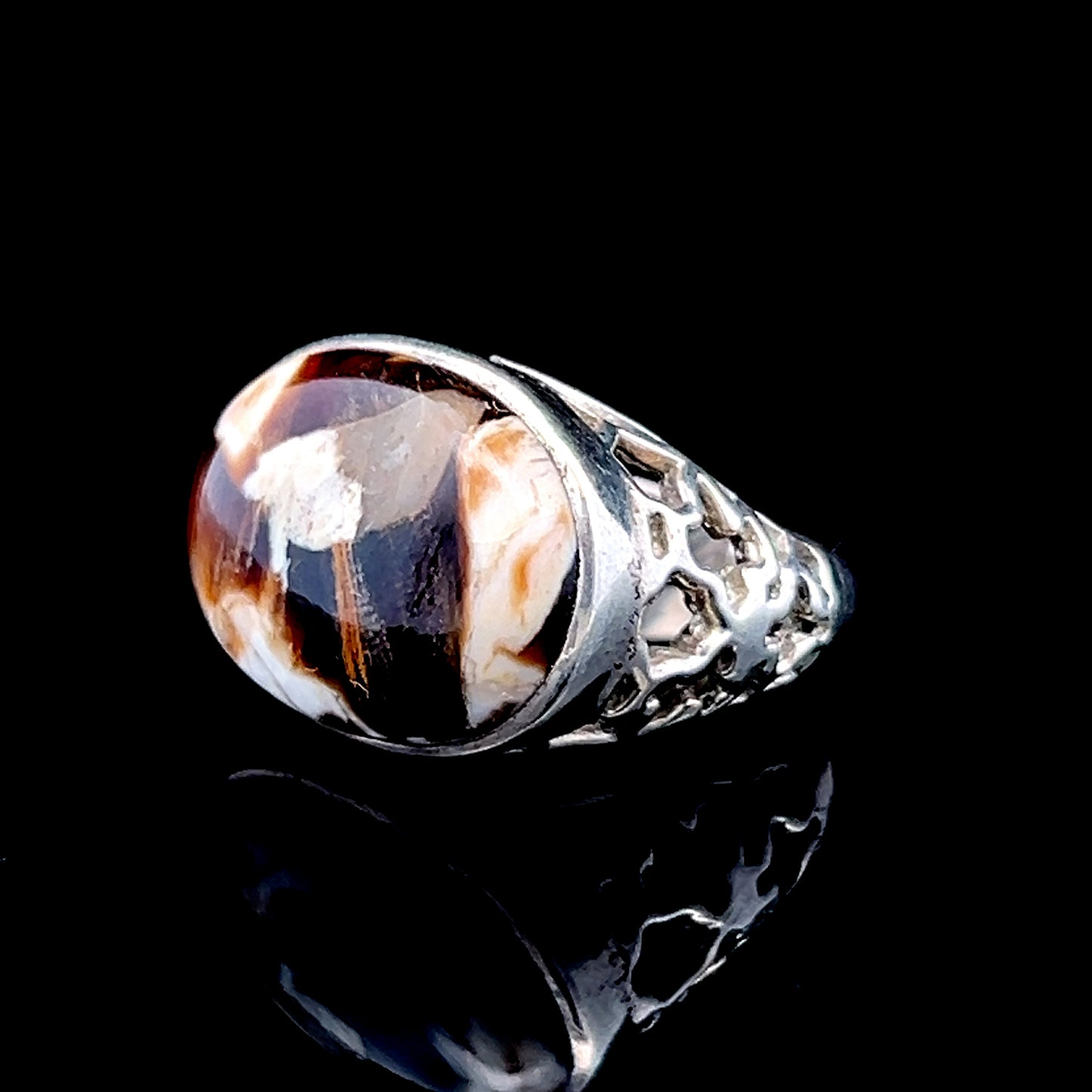 Silver Brown / White Ring