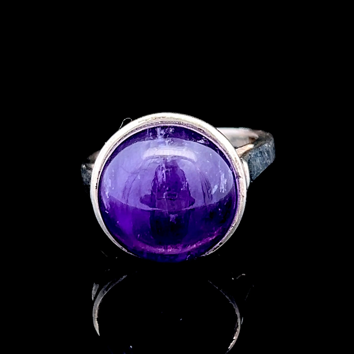 Large Purple Stone Silver Ring