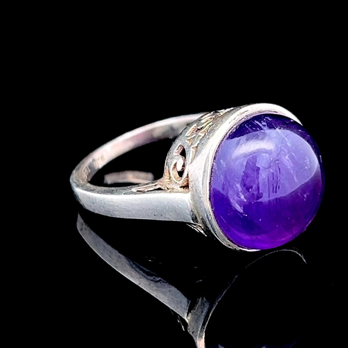 Large Purple Stone Silver Ring