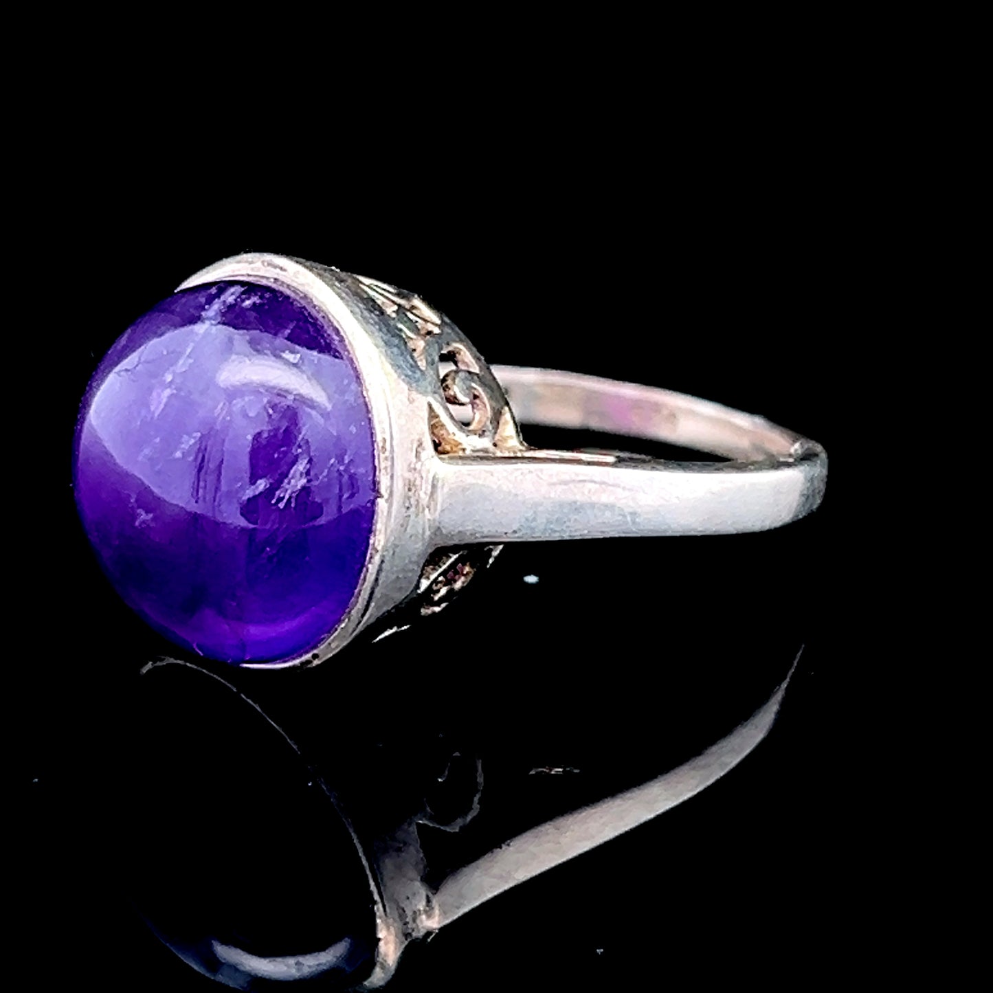 Large Purple Stone Silver Ring
