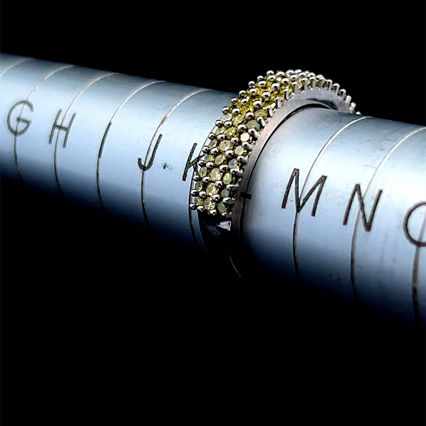 Triple Row Peridot Silver Ring
