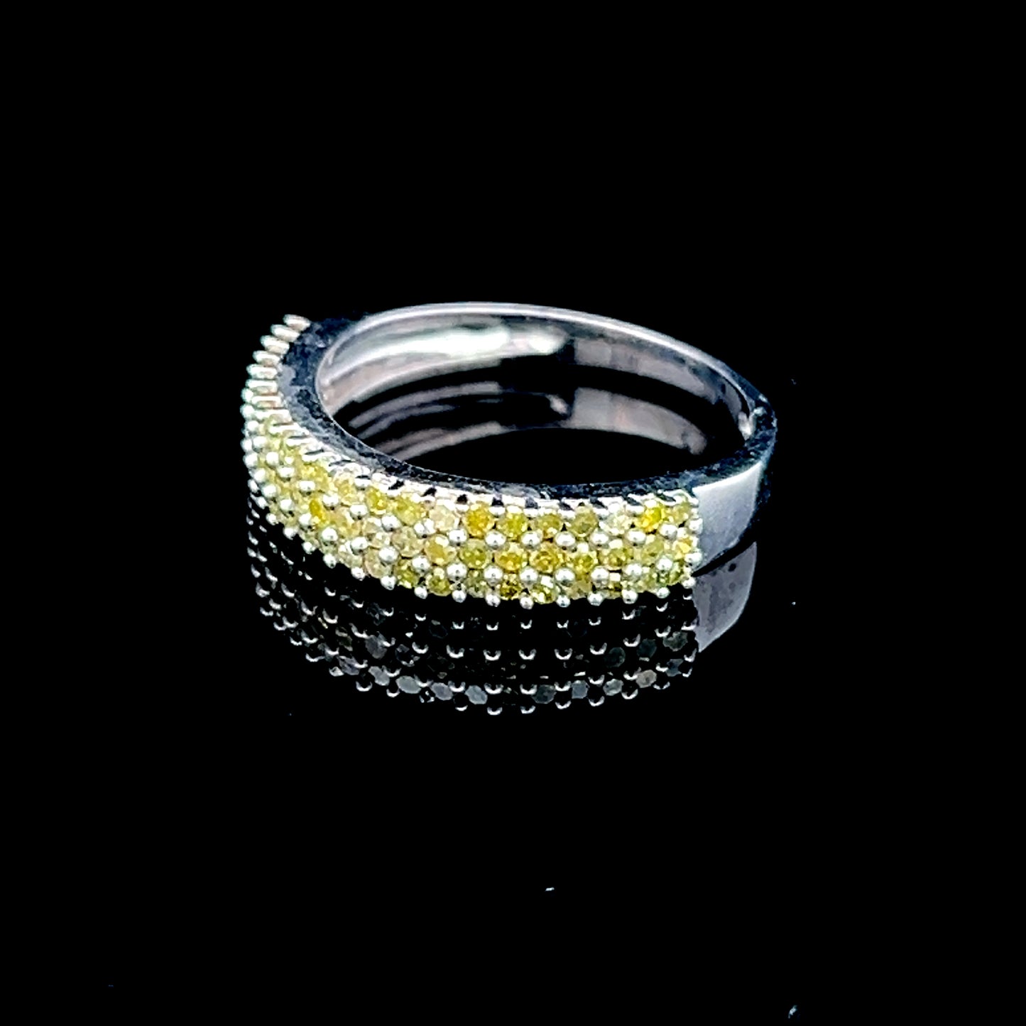 Triple Row Peridot Silver Ring