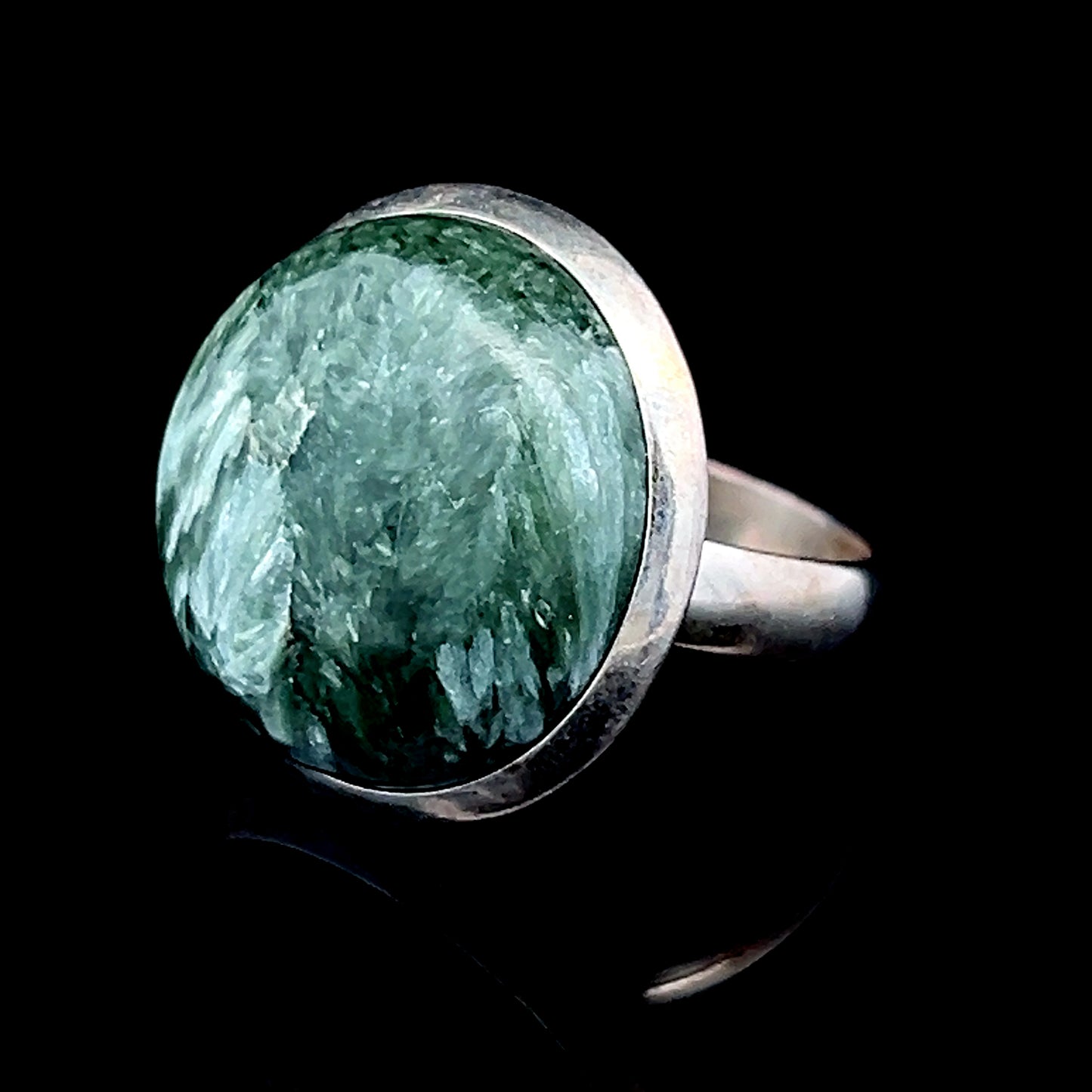 Silver Seraphanite Ring