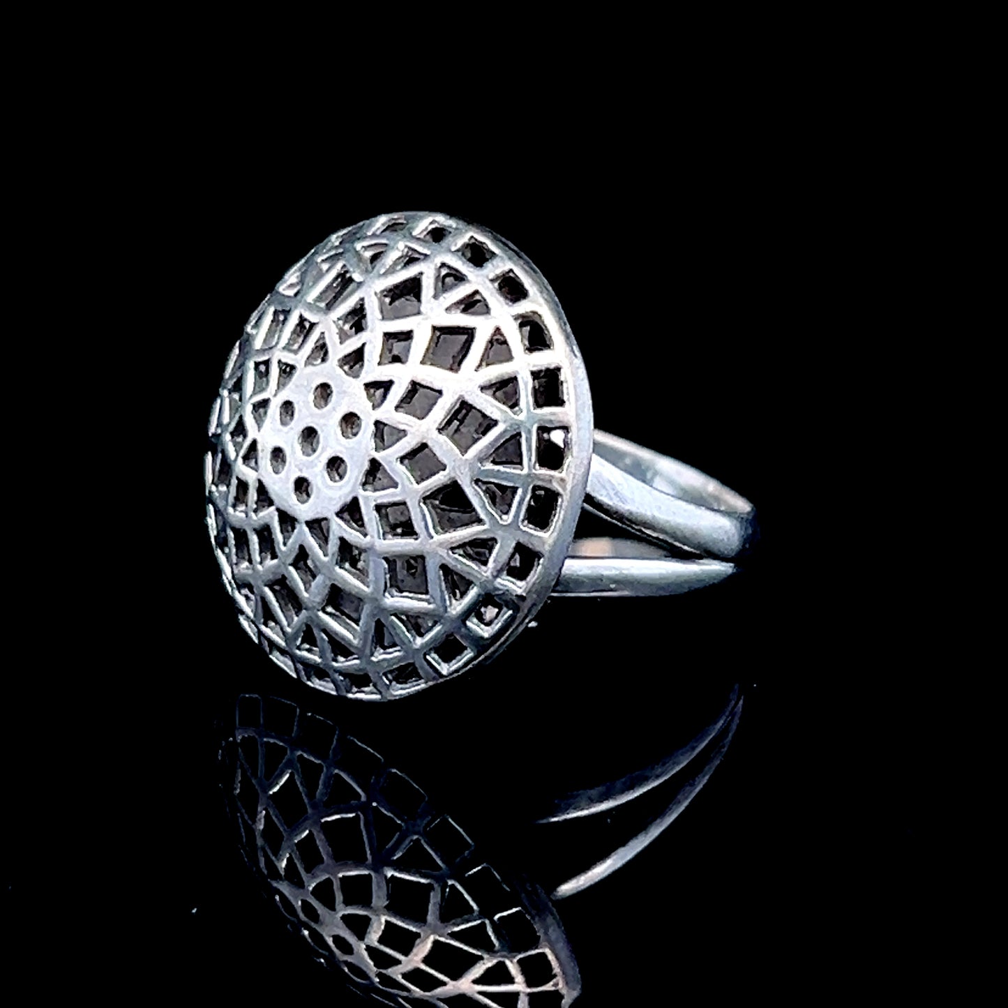 Silver Ornate Dome Ring