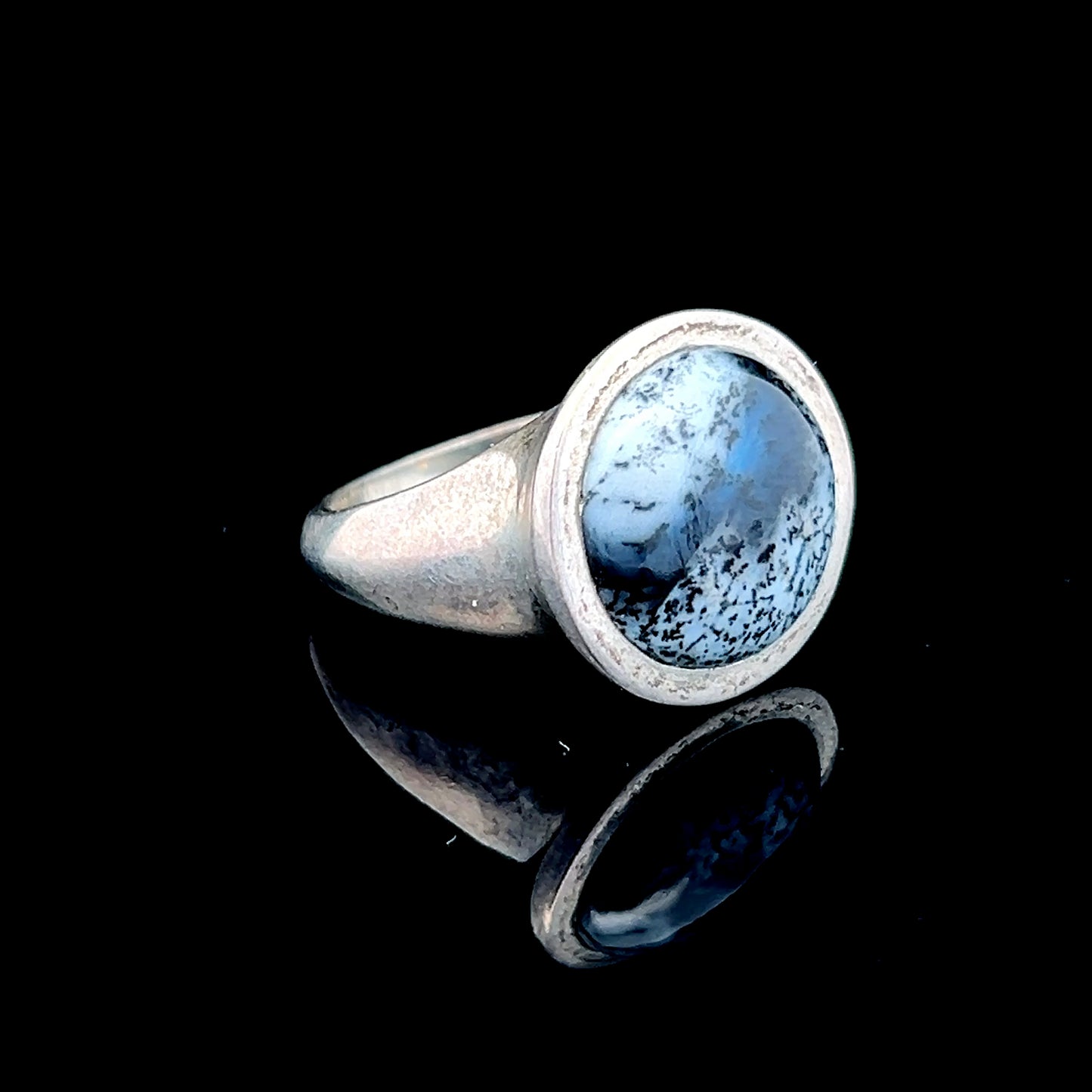 Silver Dendritic Agate Ring