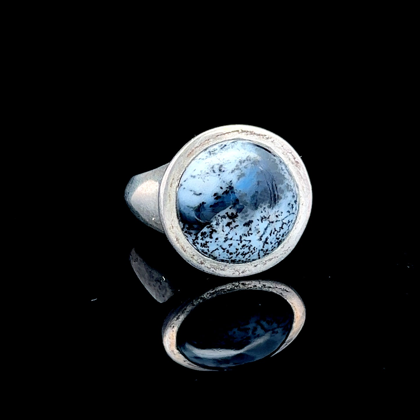 Silver Dendritic Agate Ring