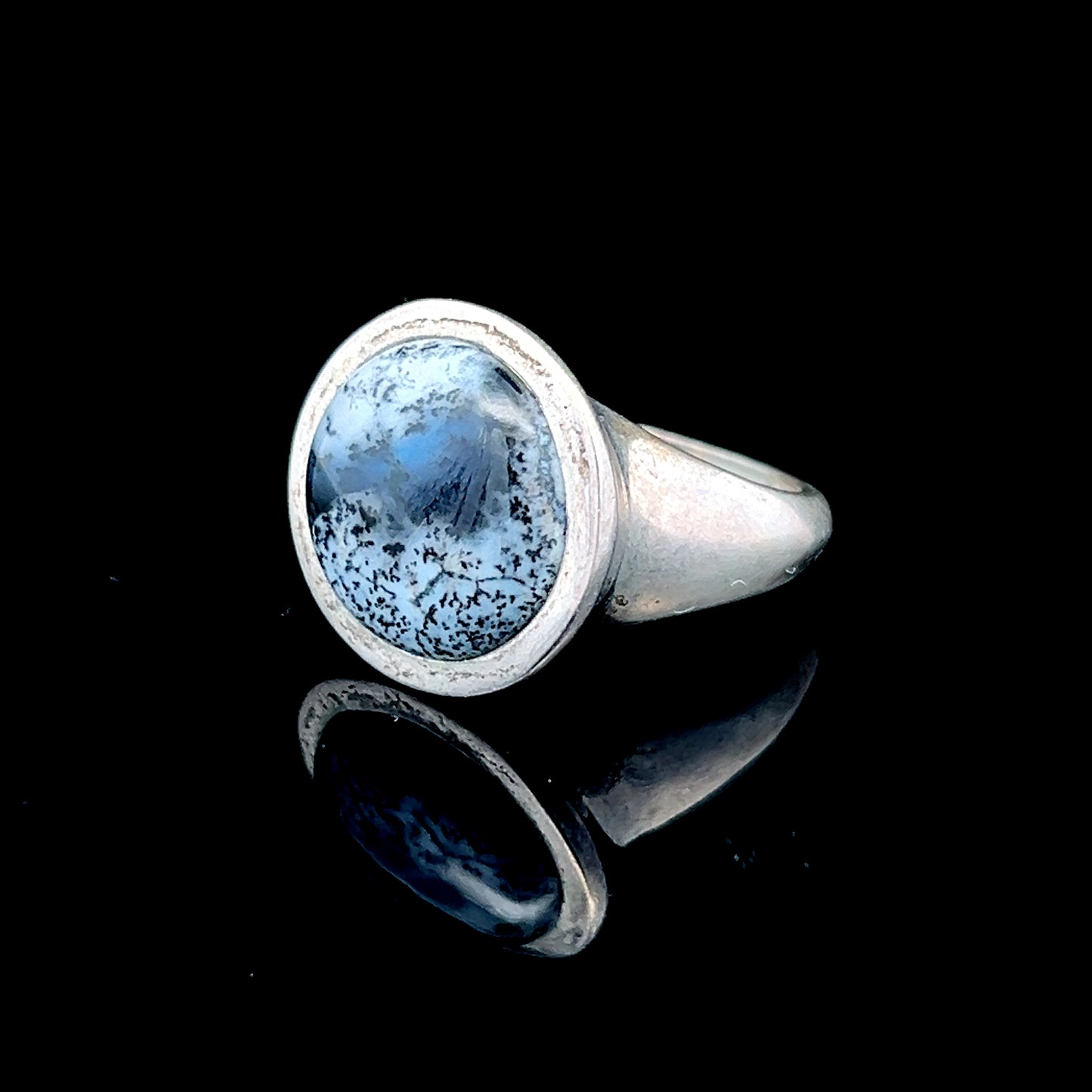 Silver Dendritic Agate Ring