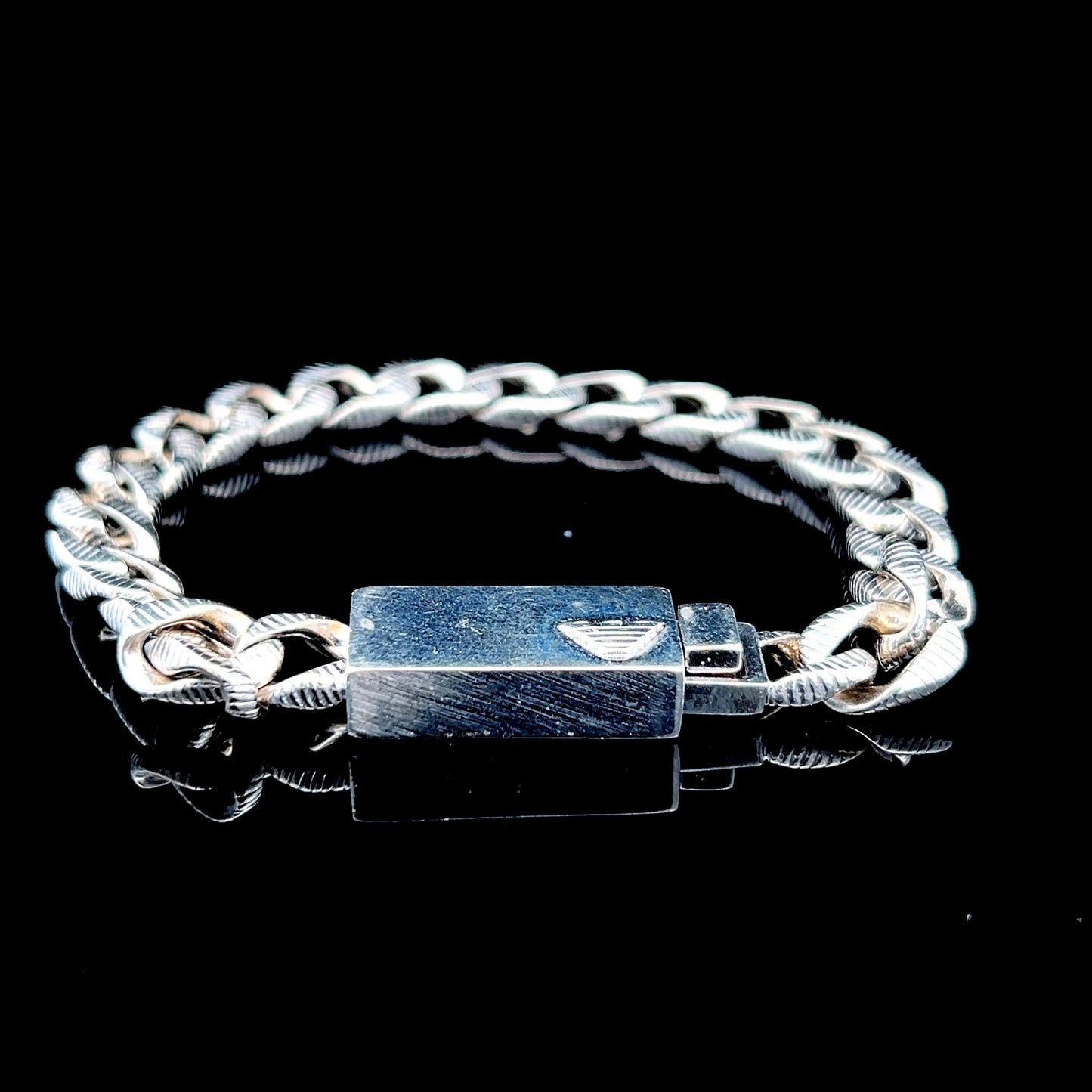 Emporio Armani Silver Curb Chain Bracelet