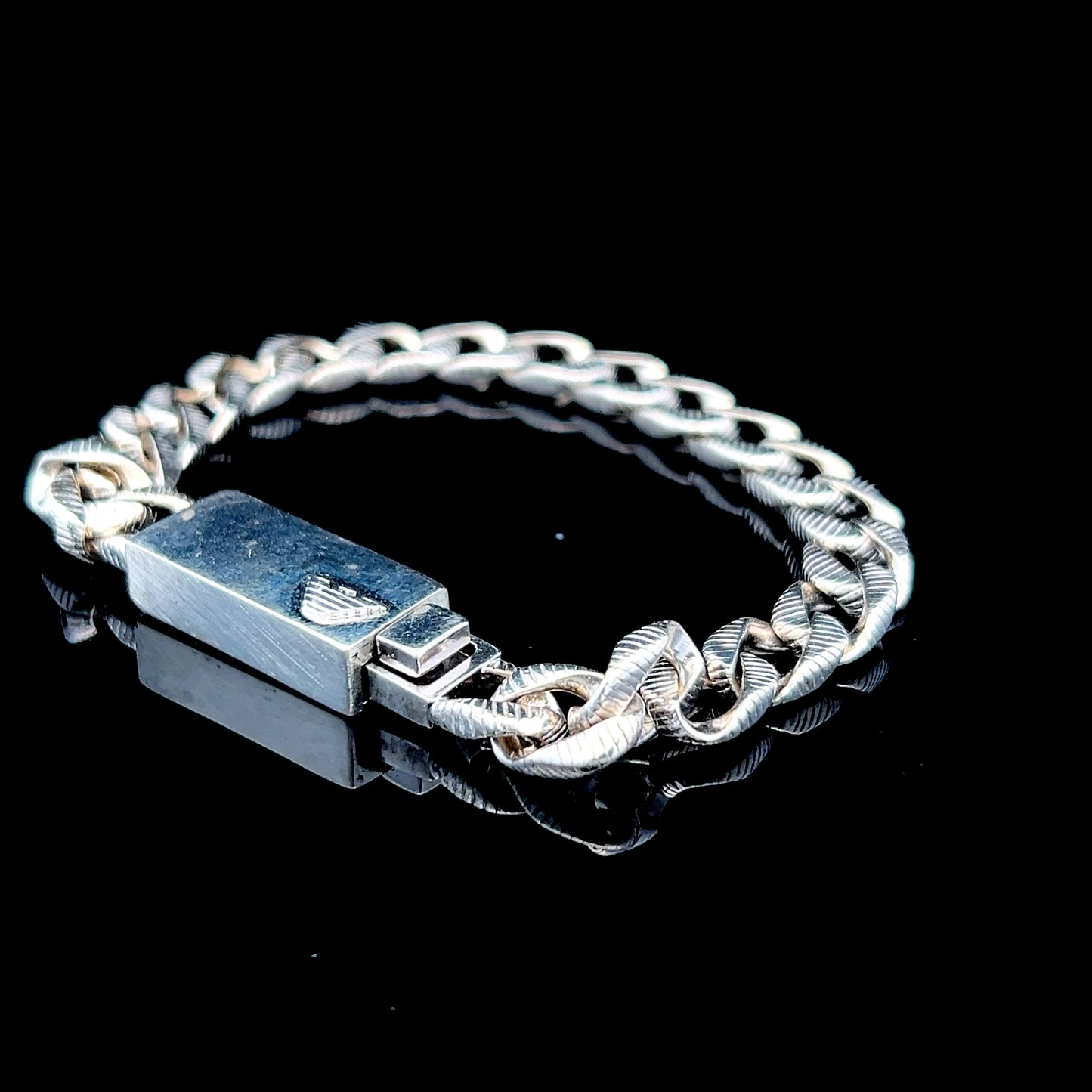 Emporio Armani Silver Curb Chain Bracelet