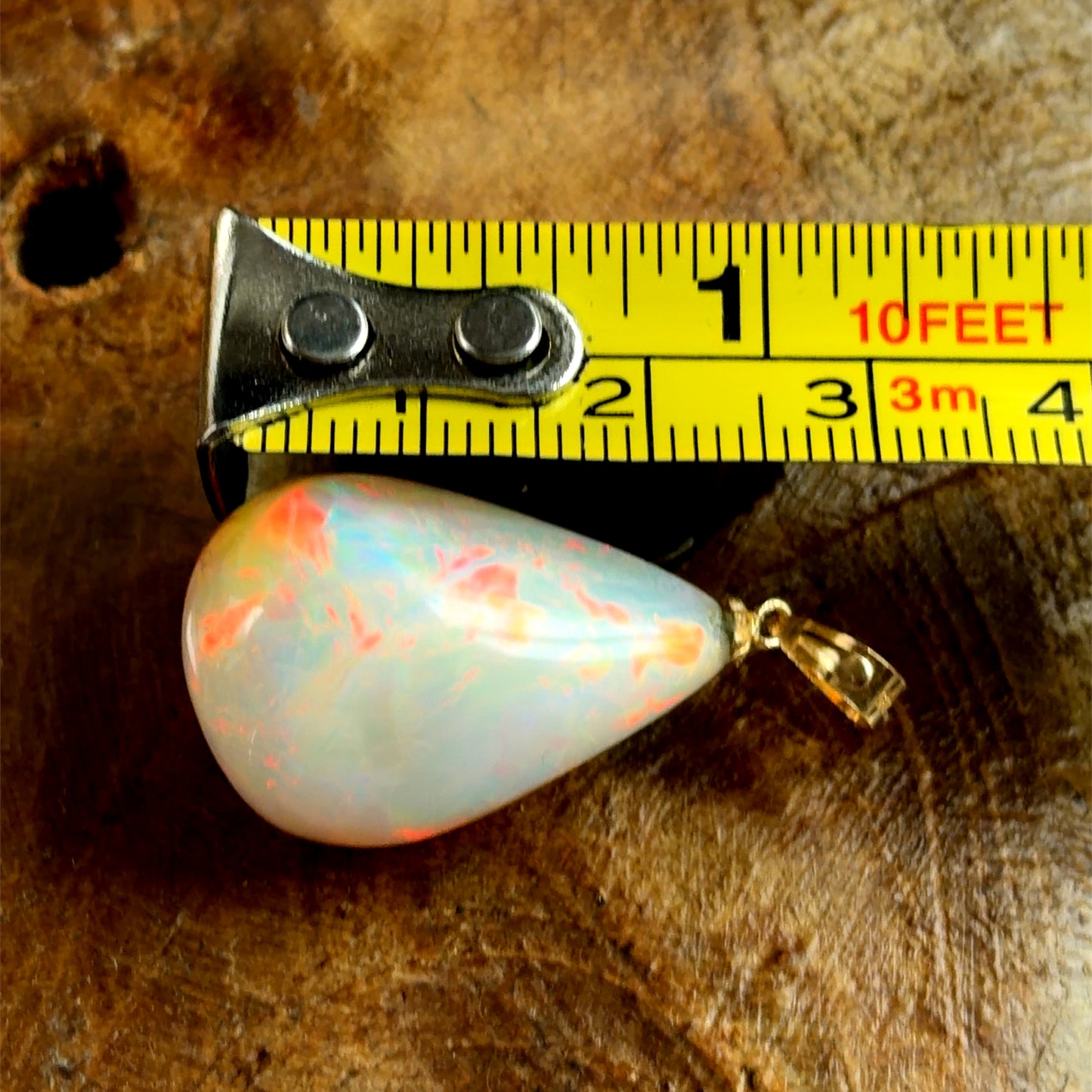 14K Yellow Gold Large Ethiopian Opal Pendant
