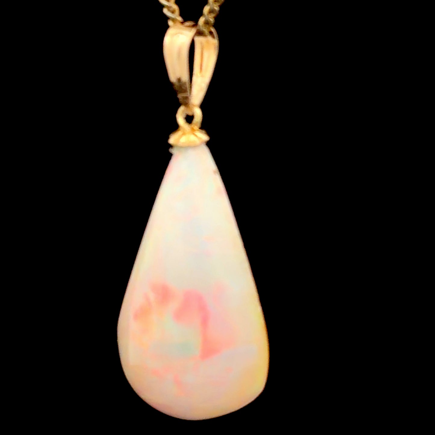 14K Yellow Gold Large Ethiopian Opal Pendant