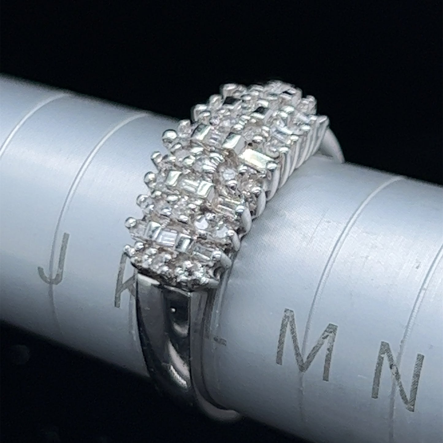 18K White Gold Baguette Cluster Ring APPX 0.75 CTS