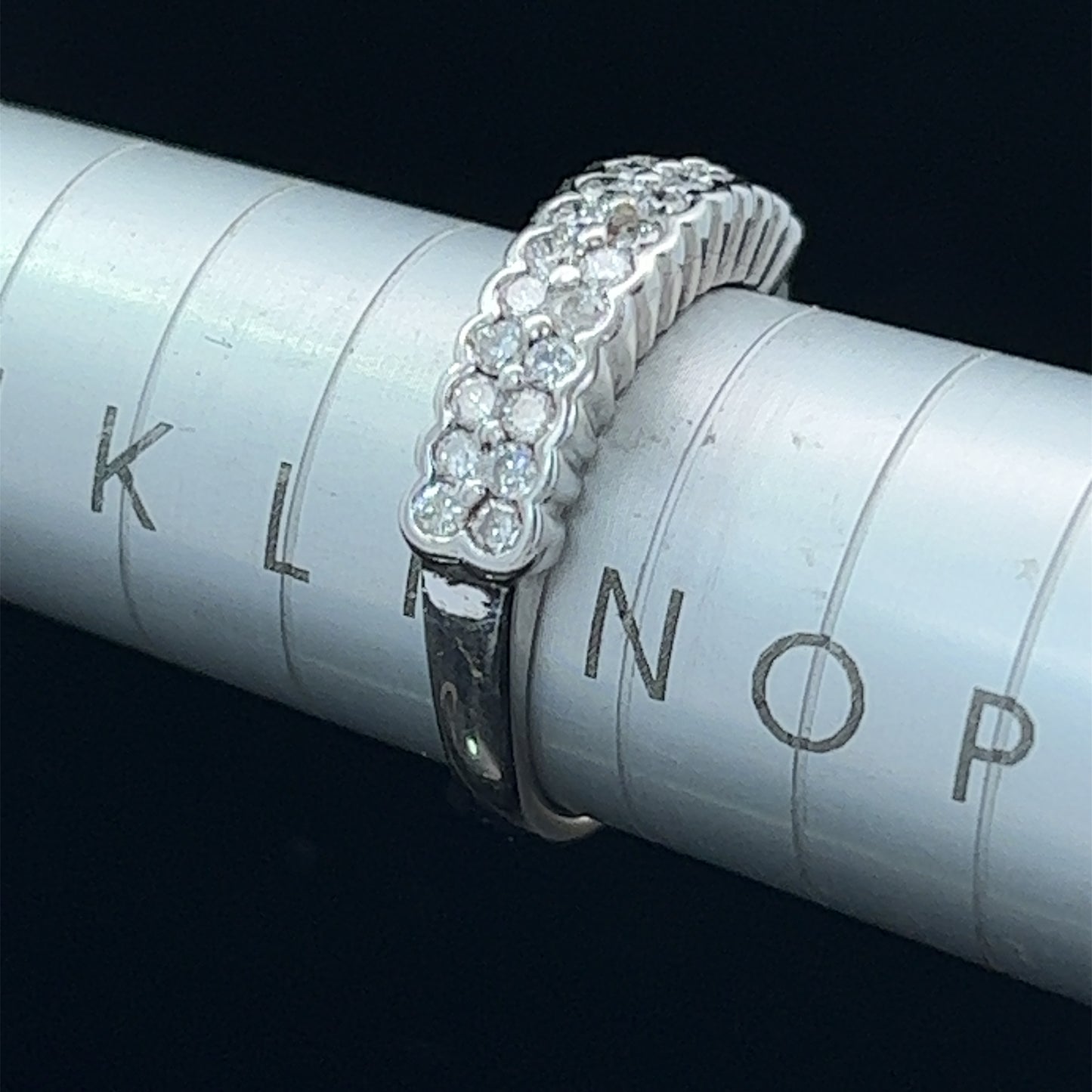18K White Gold Double Diamond Eternity Band