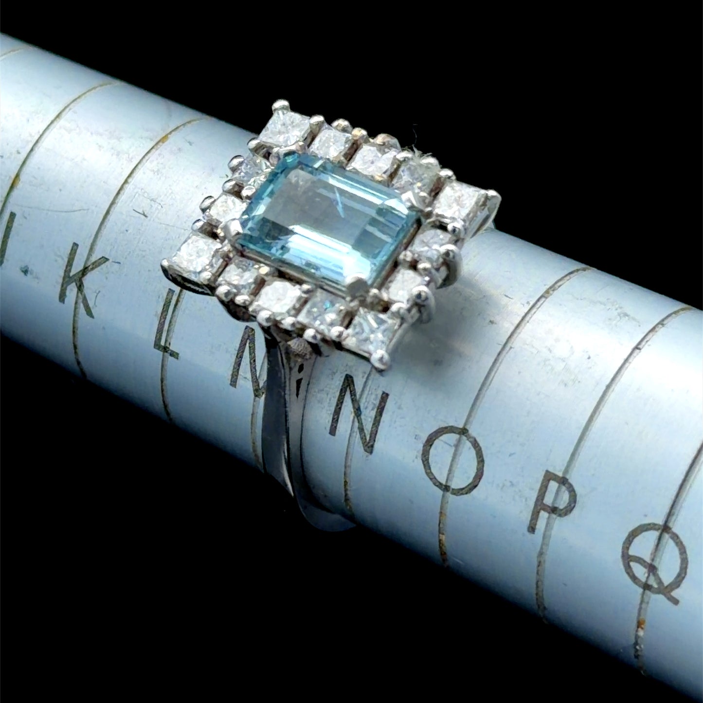 Platinum Aquamarine & Diamond Ring