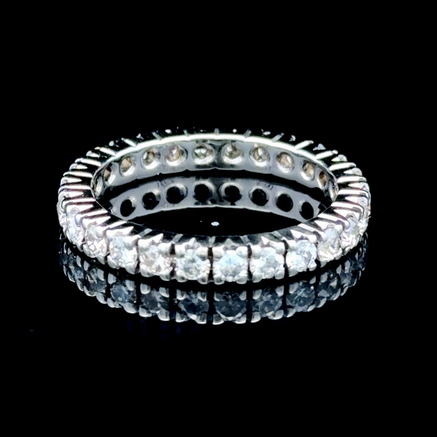 18K White Gold Diamond Full Eternity Ring APPX 1.0 CTS