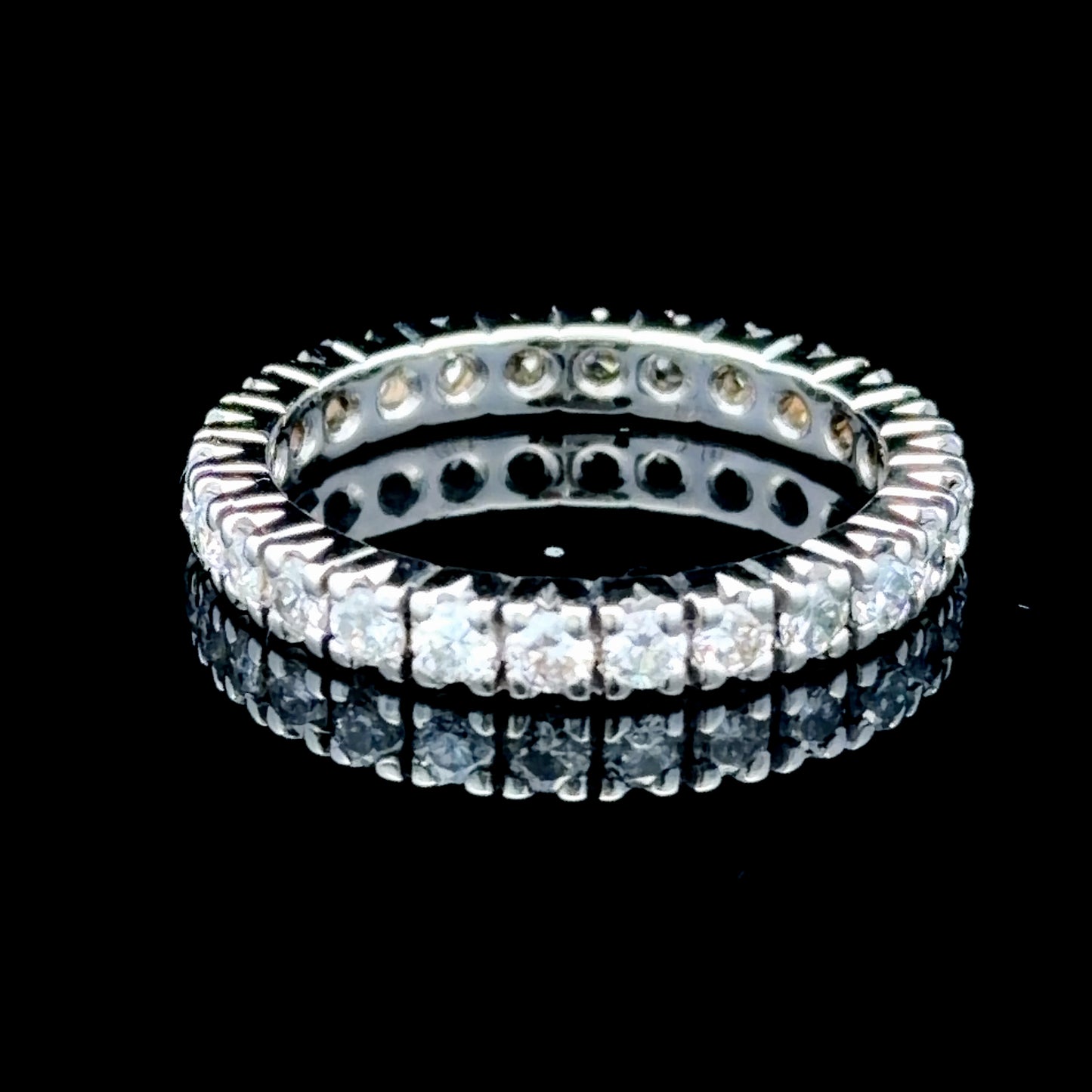 18K White Gold Diamond Full Eternity Ring APPX 1.0 CTS