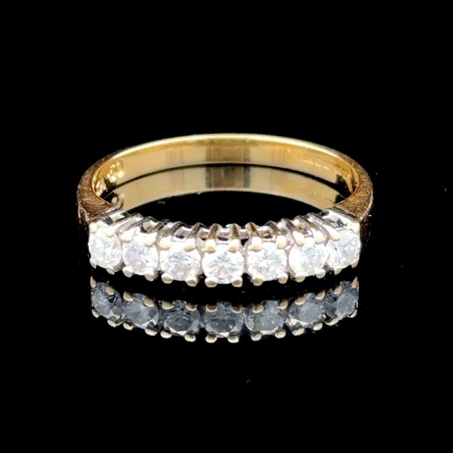 18K Yellow Gold Diamond 7 Stone Ring APPX 0.5 CTS
