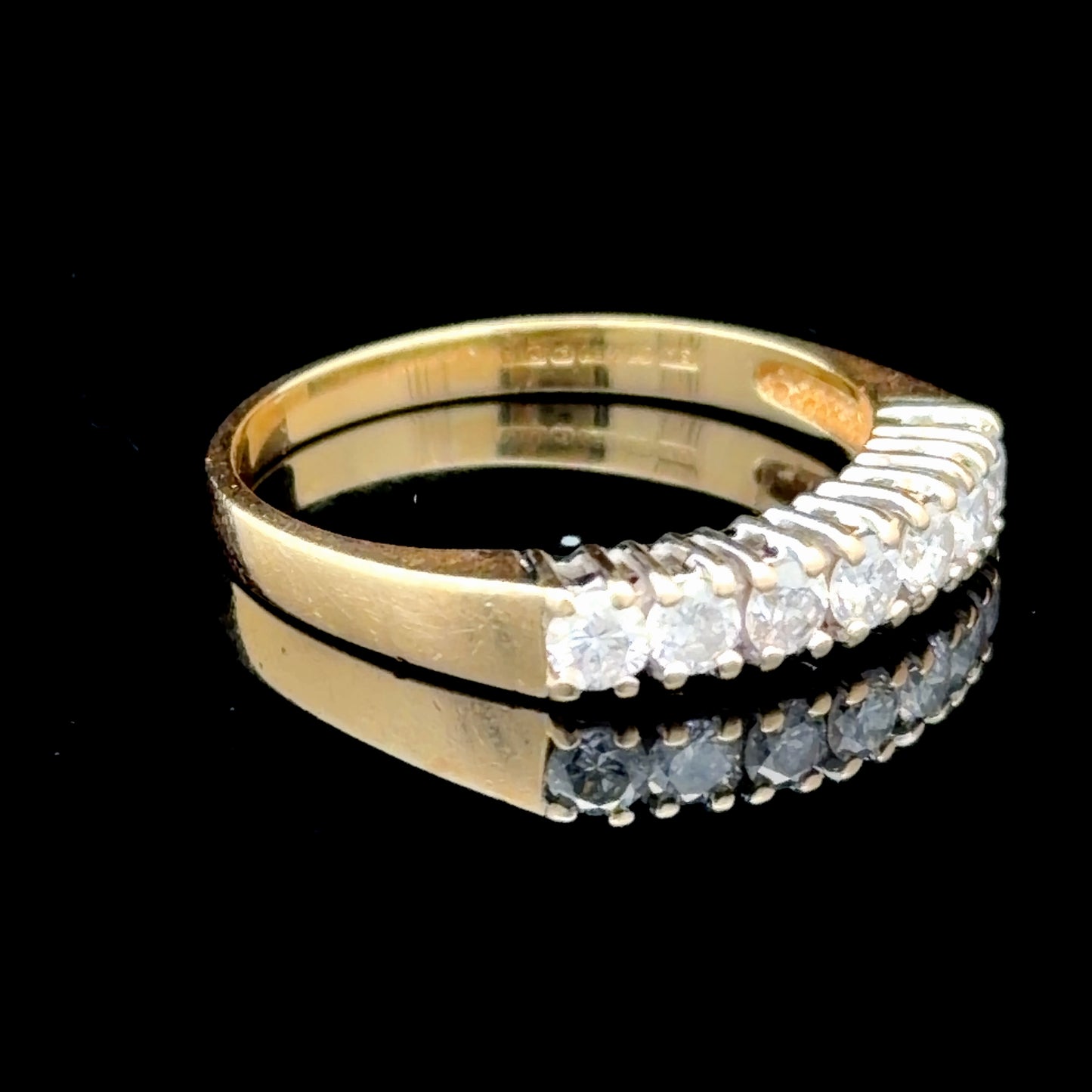 18K Yellow Gold Diamond 7 Stone Ring APPX 0.5 CTS