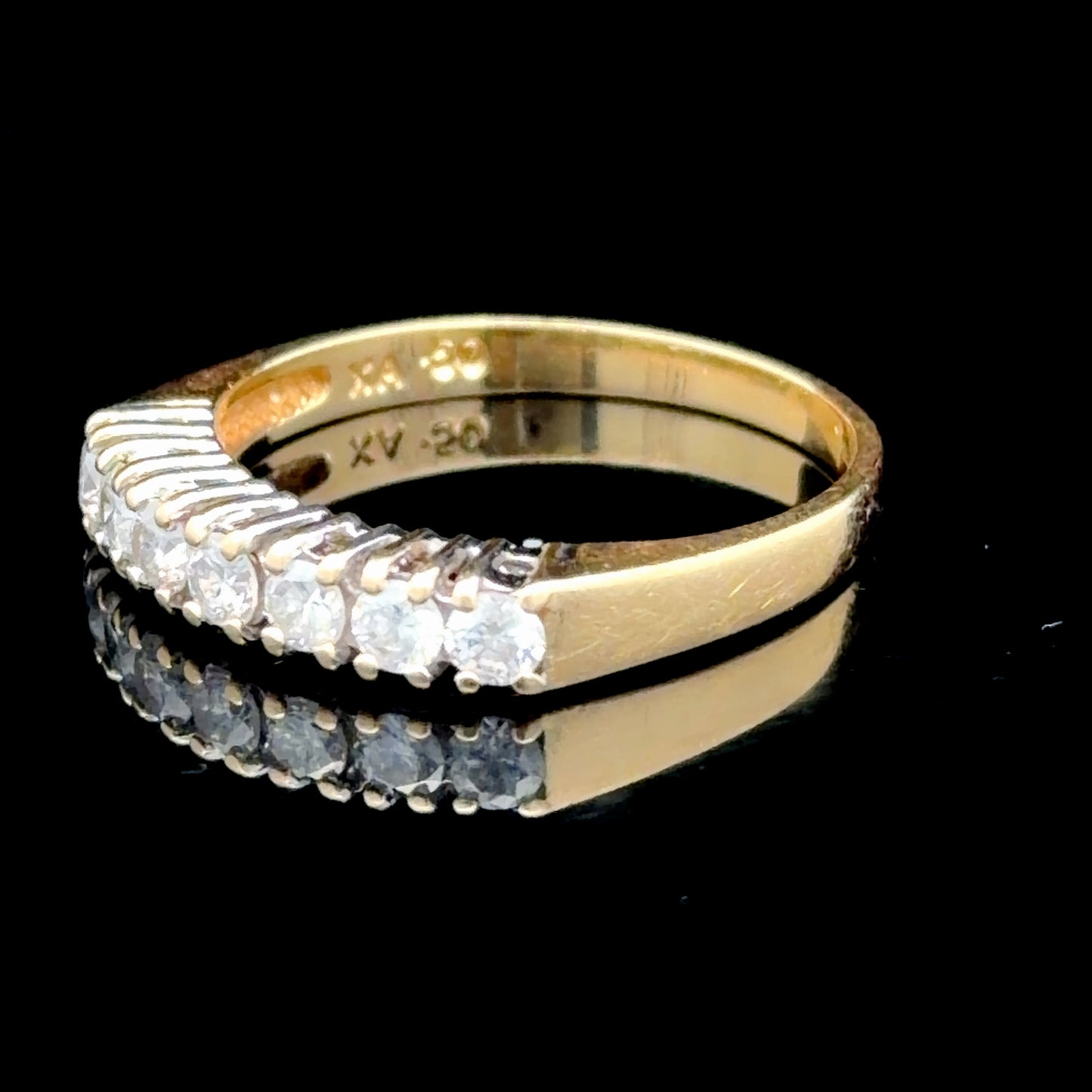18K Yellow Gold Diamond 7 Stone Ring APPX 0.5 CTS