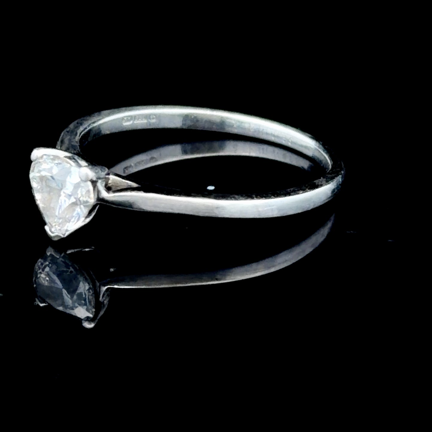 Platinum Heart Diamond Ring APPX 0.7 CTS GIA Certificated