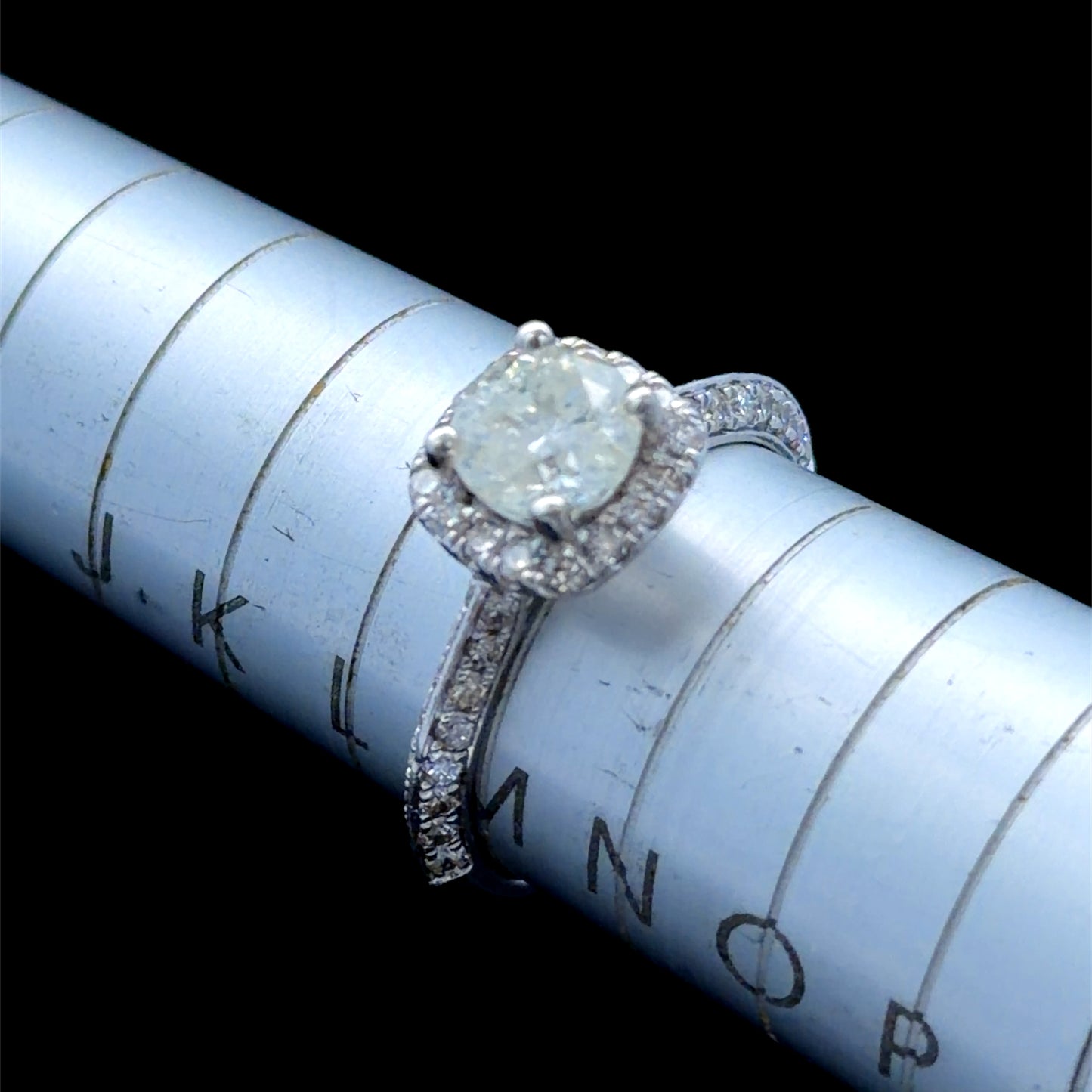 Platinum Diamond Halo Ring With Diamonds To Shoulders APPX Centre: 1.0 CTS