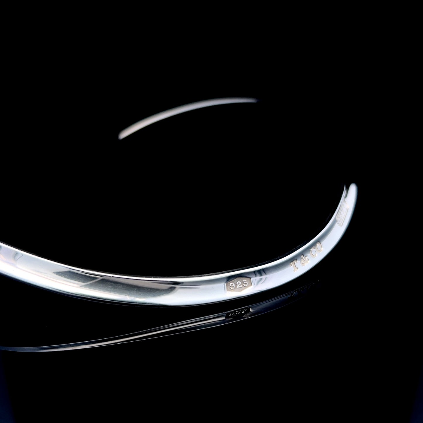 Tiffany Silver 1837 Engraved Choker 37cm Circumference, Open Back