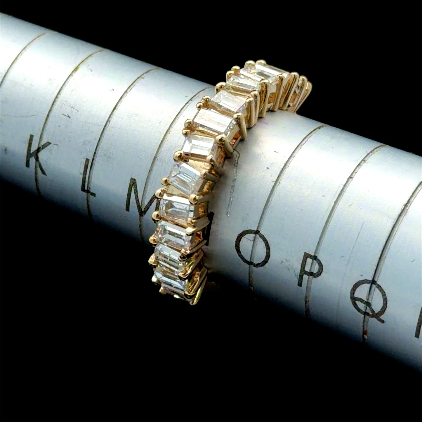 14K Yellow Gold Baguette Diamond Half Eternity Ring 1.5 Cts