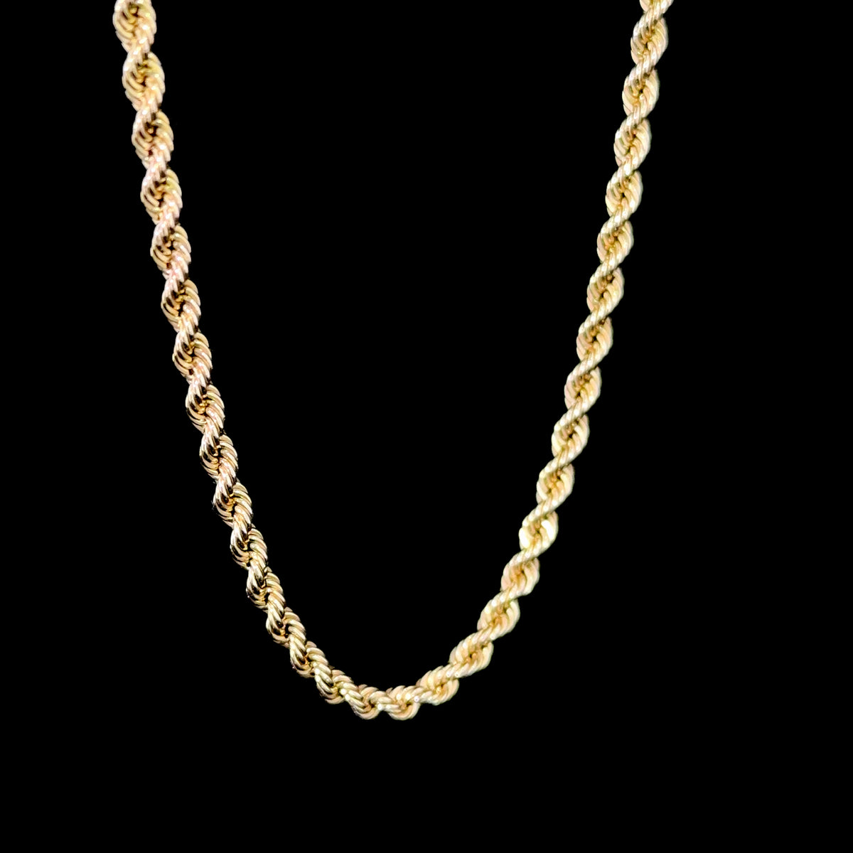 9k YG Rope Chain 16 Inches Long