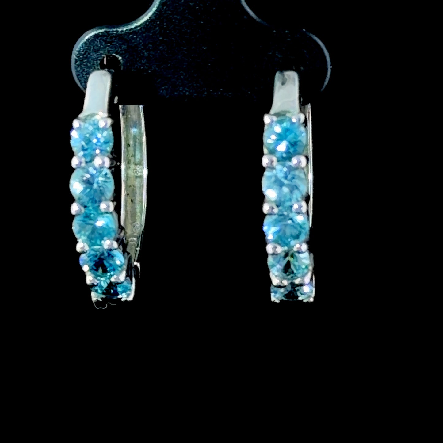 Silver Blue Topaz Earrings