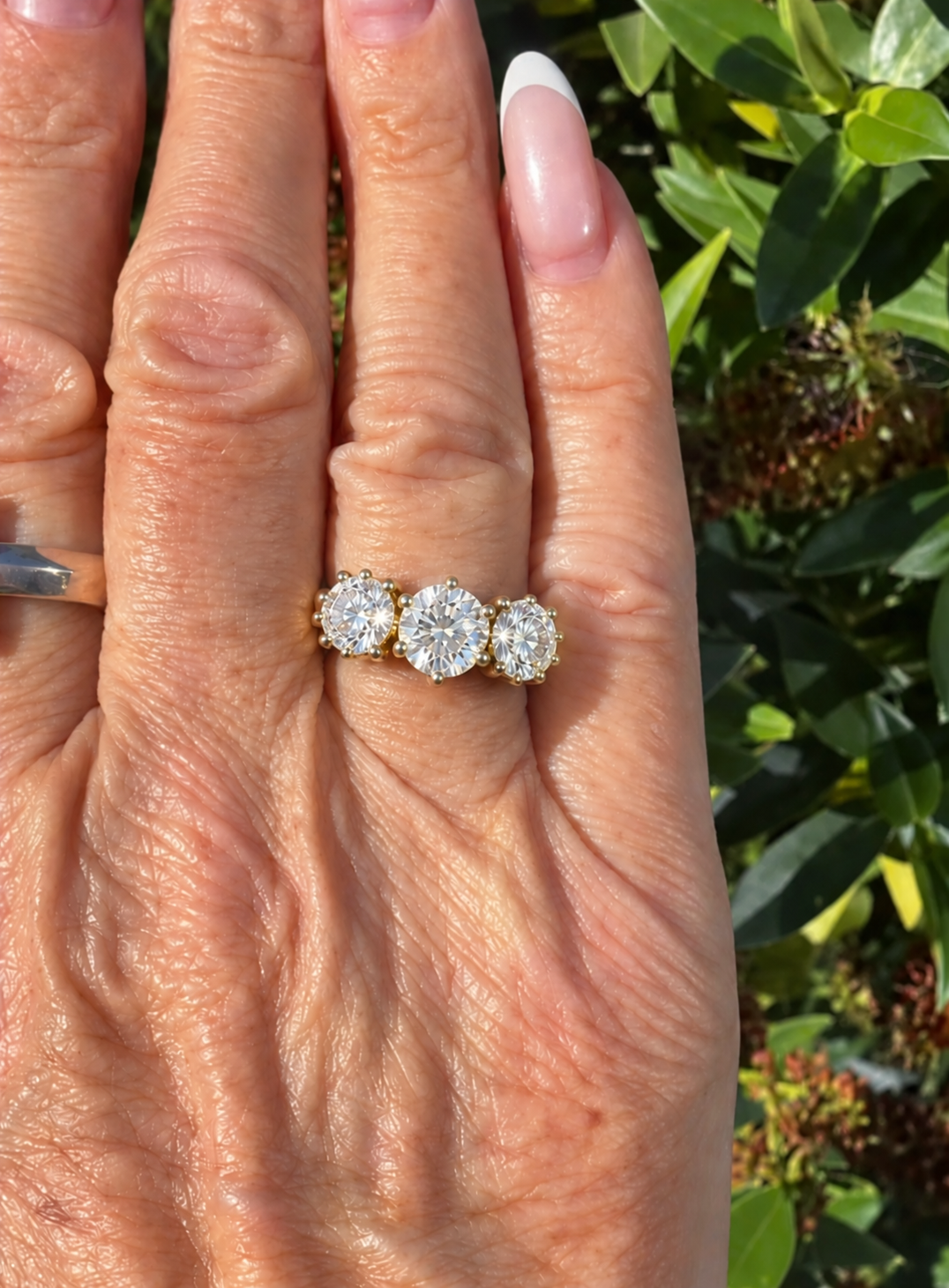 Stunning 18K Yellow Gold Diamond Trilogy Ring 2.6 CTS, VS2-SI3, I-J with Bespoke Sizing Available