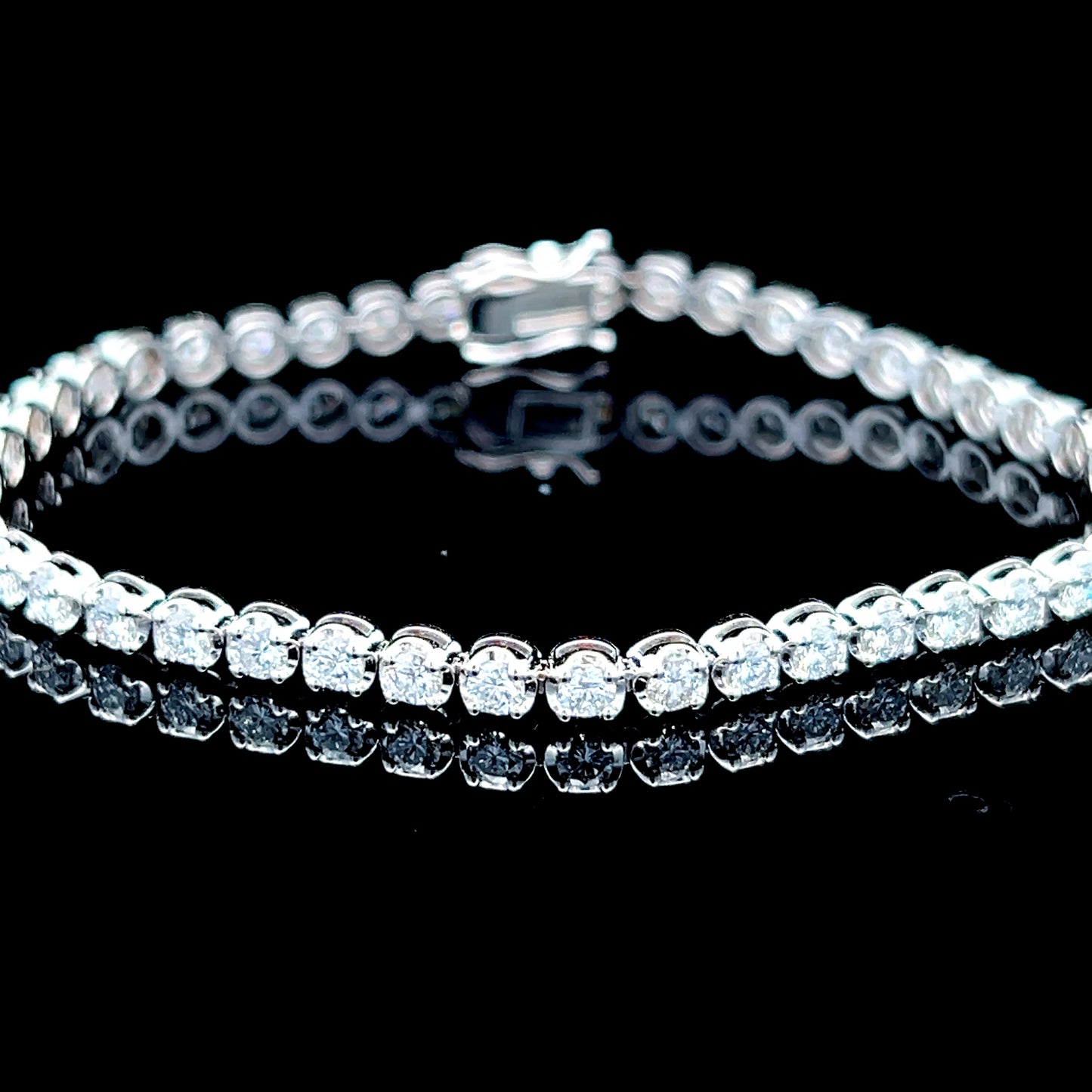 18K White Gold Tennis Bracelet APPX 3.7 CTS
