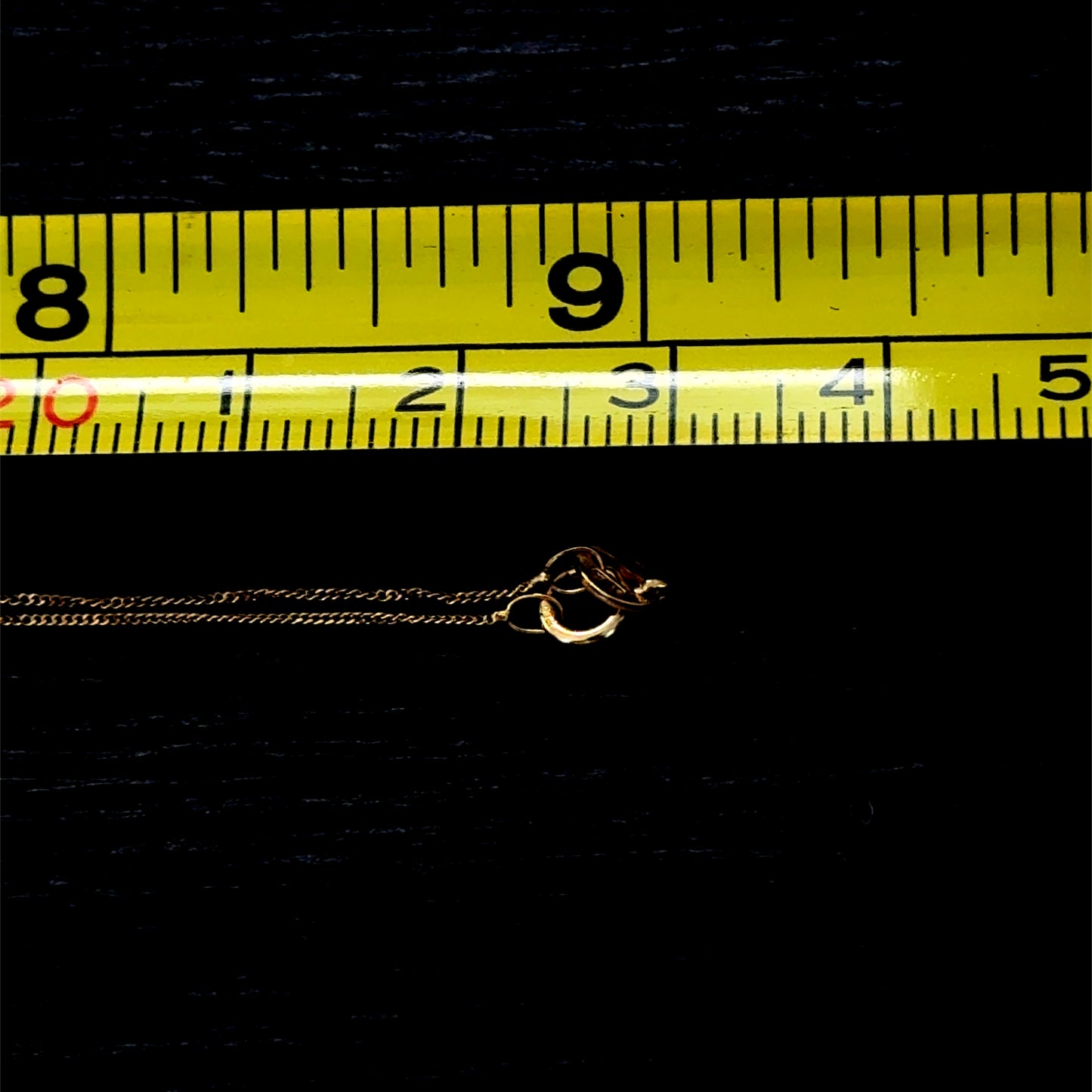 9K Yellow Gold Sapphire & Diamond Cluster Pendant & Chain