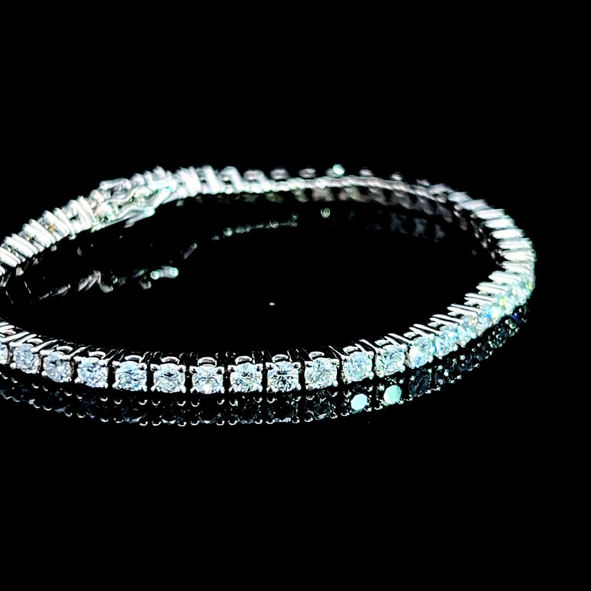 18K White Gold Diamond Tennis Bracelet 4.0 CTS